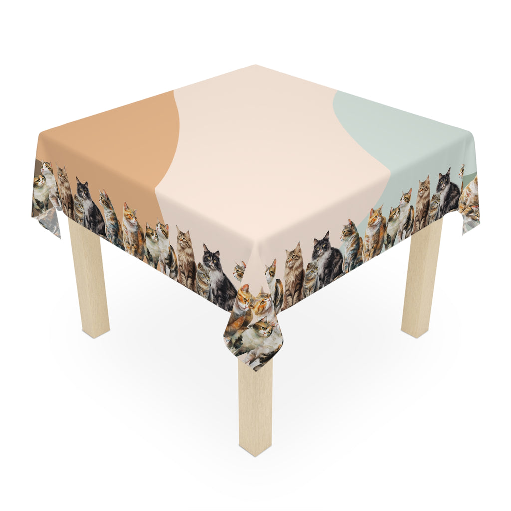 Watercolor Cat Lover's Tablecloth