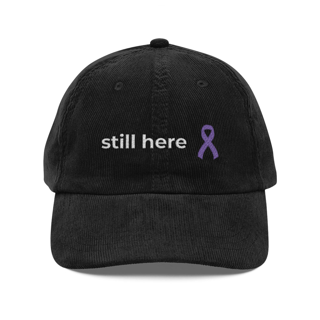 Still Here – Lavender Ribbon Embroidered Corduroy Cap