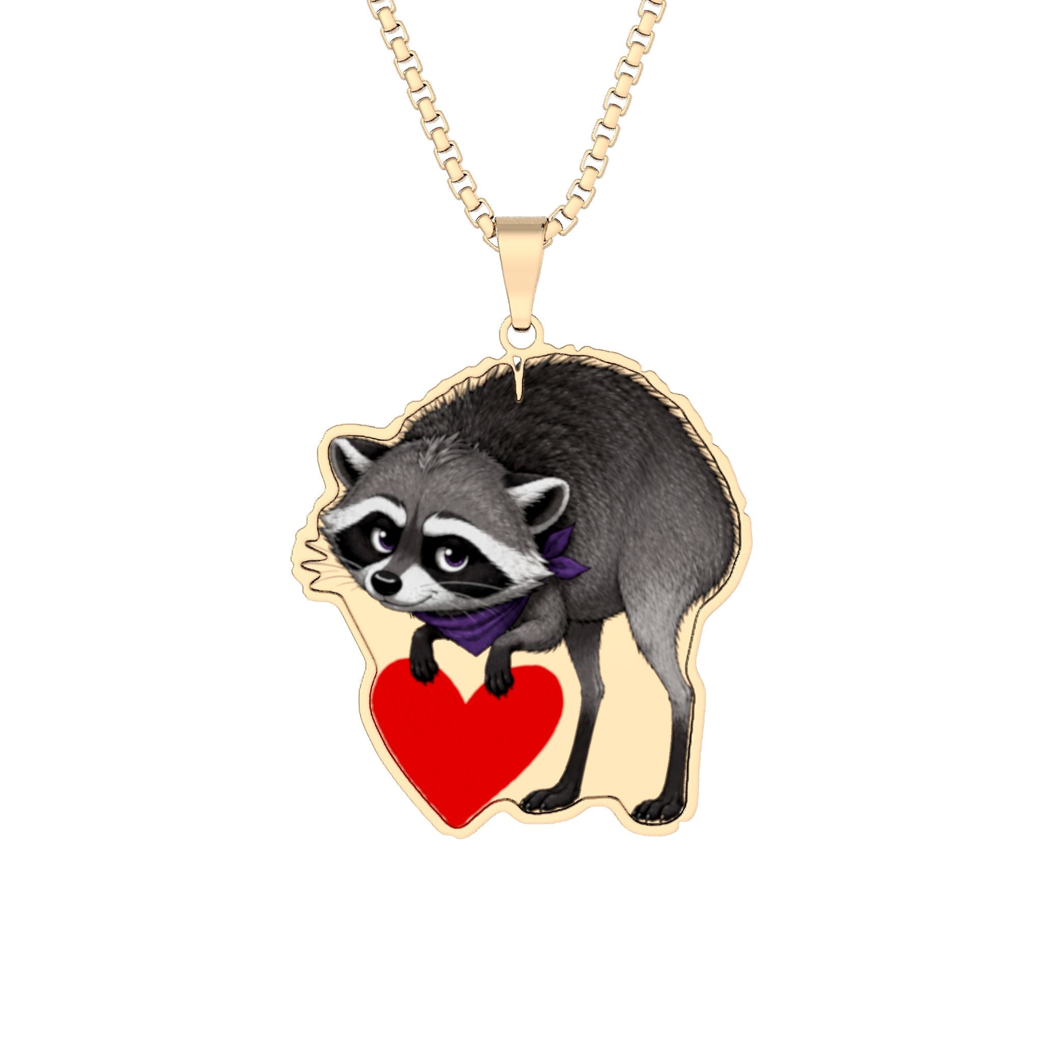 Jimothy Holds My Heart Raccoon Necklace