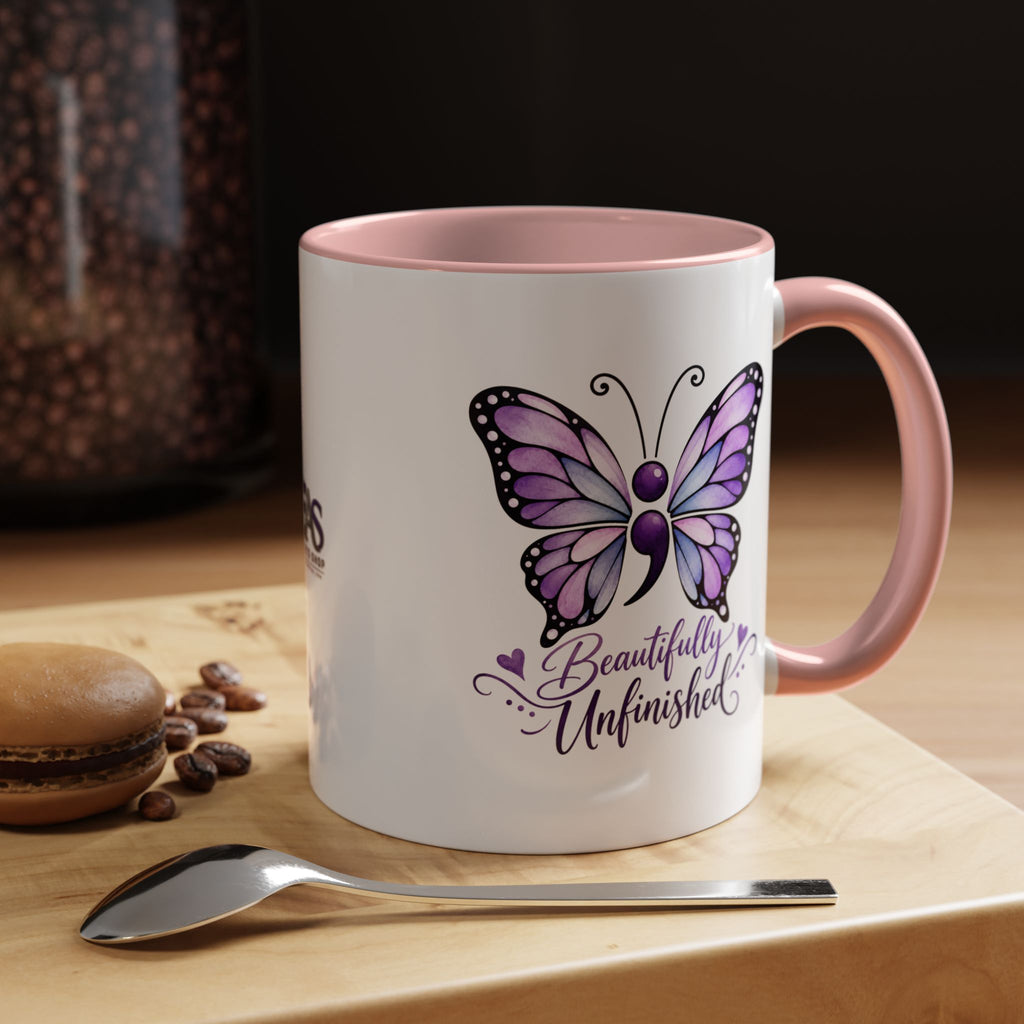 Beautifully Unfinished Semicolon Suicide Awareness Mug