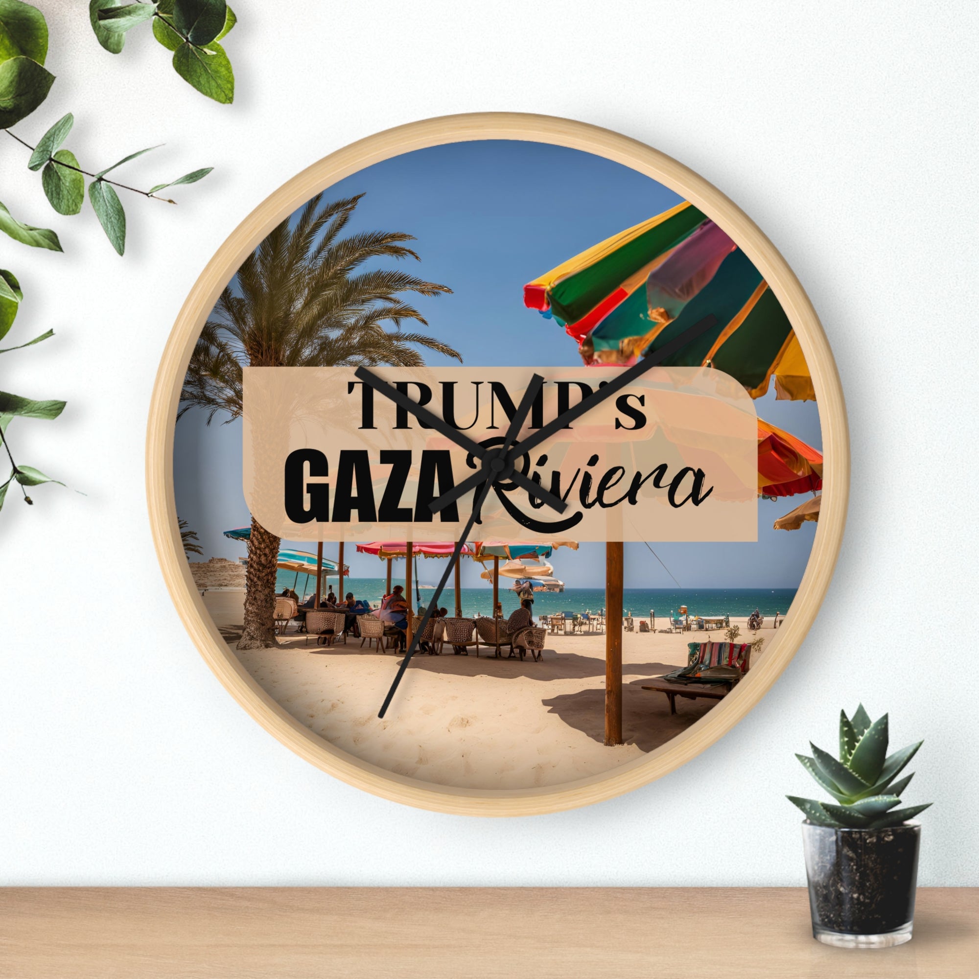 Trump's Gaza Riviera Beach Wall Clock