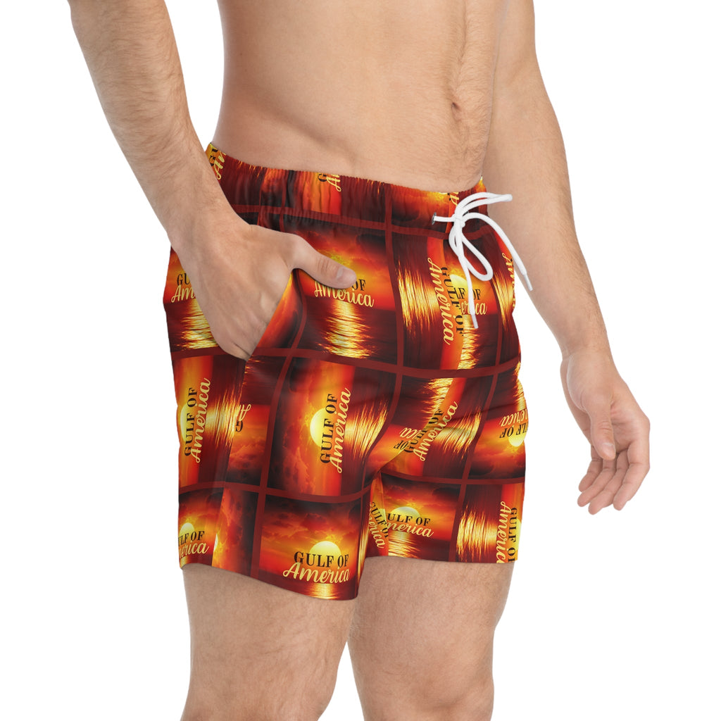 Gulf of America Swim Trunks - Vibrant Beachwear for Summer Fun Printify