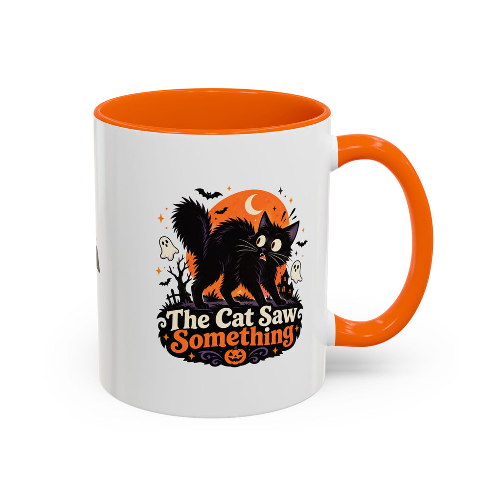 The Cat Saw Something Halloween Black Cat Accent Mug