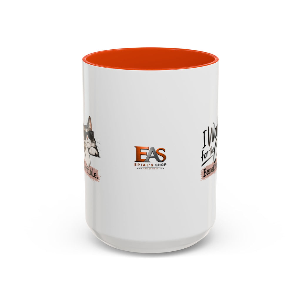 I Work for the Cat Coffee Mug | Funny Cat Lover Ceramic Mug (11oz/15oz)