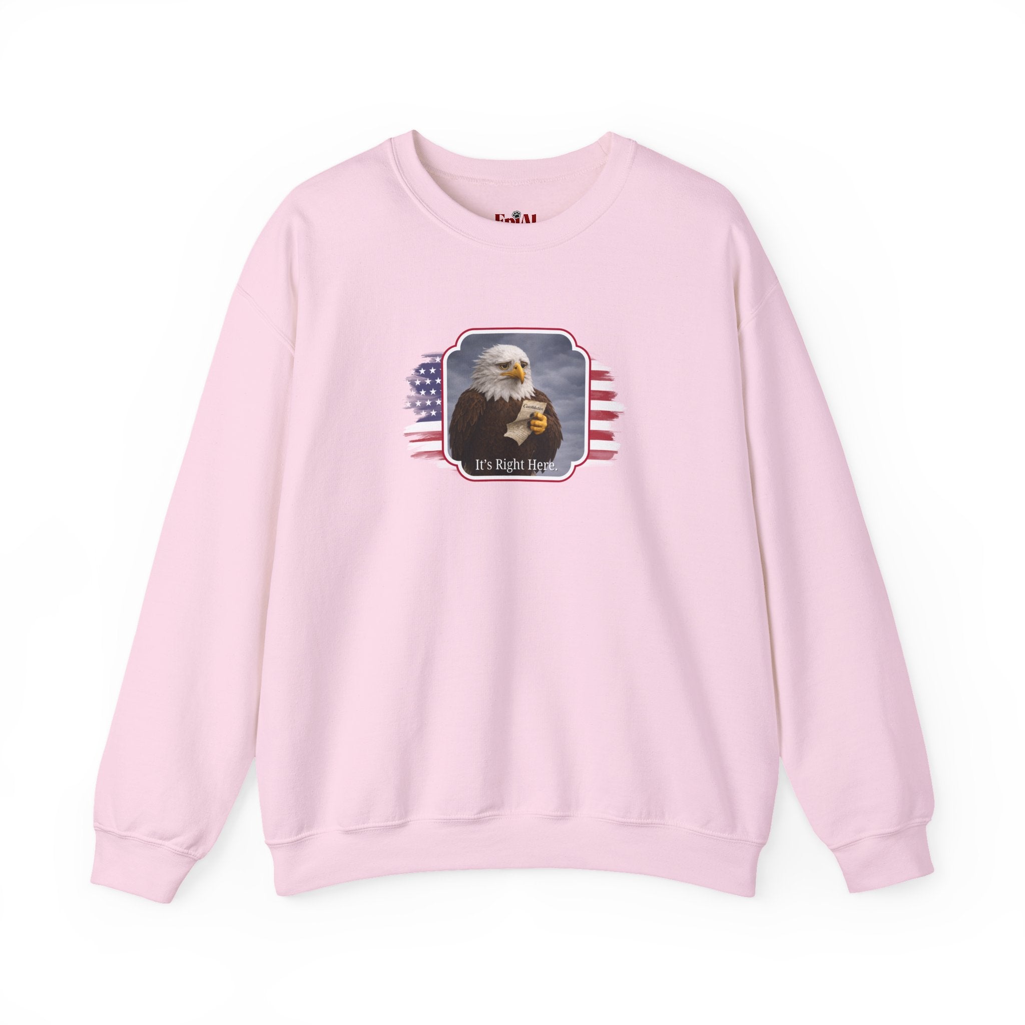 “It’s Right Here” Political Parody Crewneck Sweatshirt