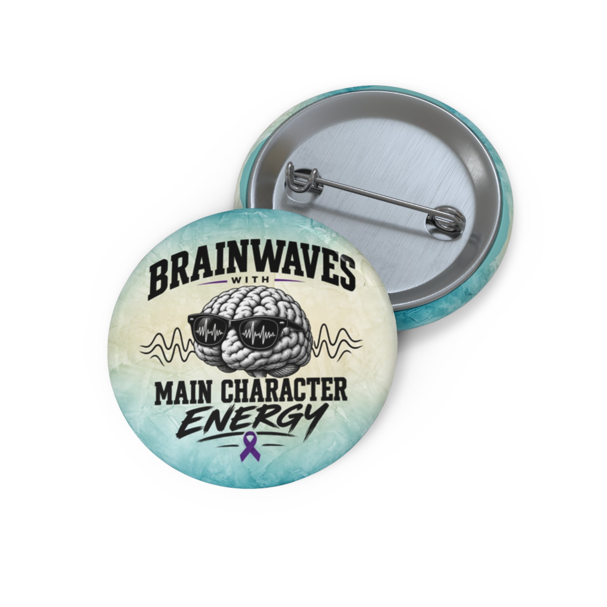 Brainwaves With Main Character Energy Epilepsy Awareness Pinback Button