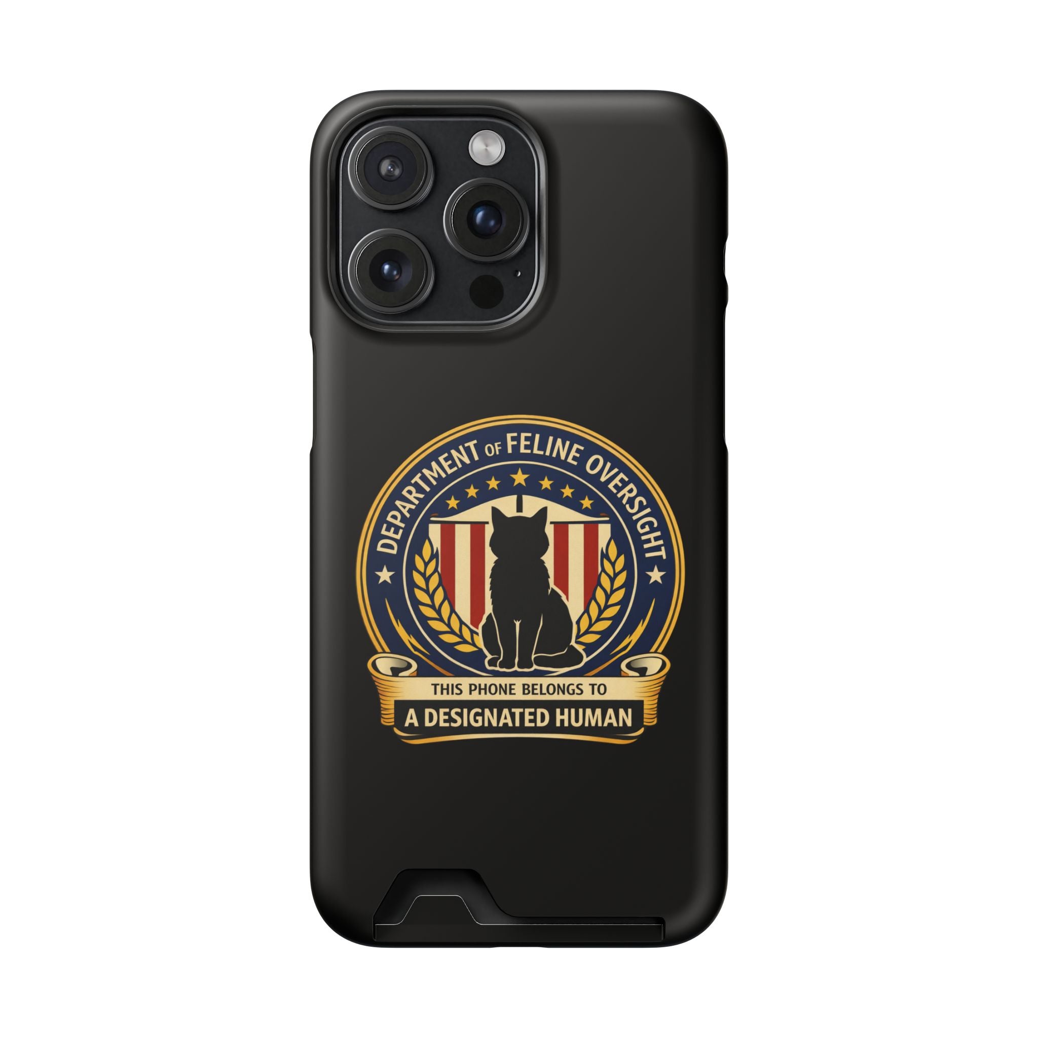Department of Feline Oversight Samsung Galaxy Case – “Designated Human” Cat Seal, Slim Protective Case with Card Slot