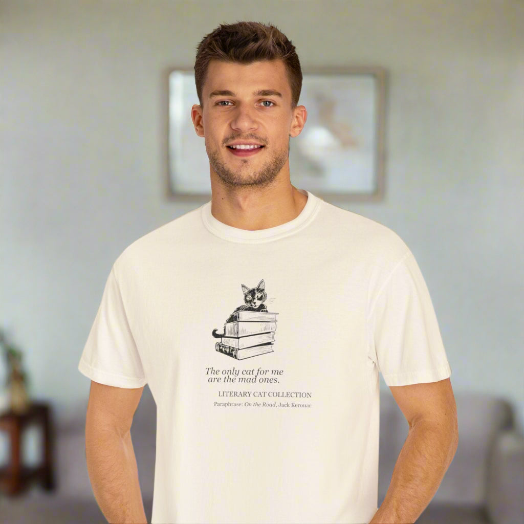 Literary Cat Unisex T-Shirt - On the Road