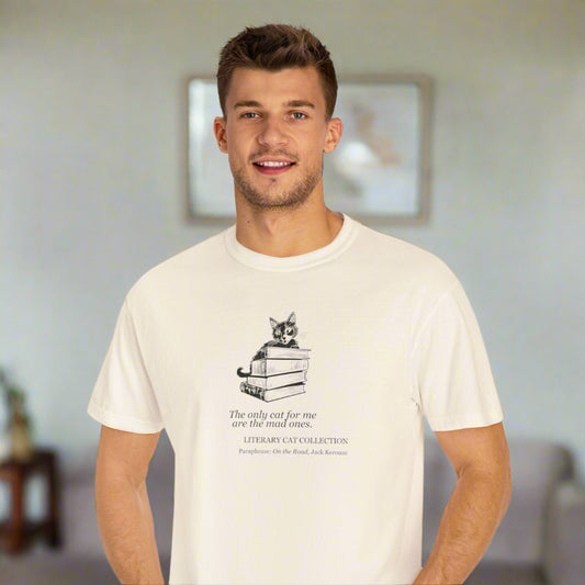 Literary Cat Unisex T-Shirt - On the Road