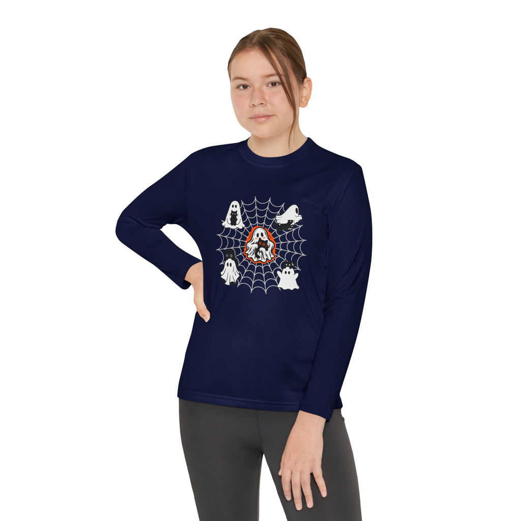 Ghost Cats Halloween Youth Long Sleeve Shirt