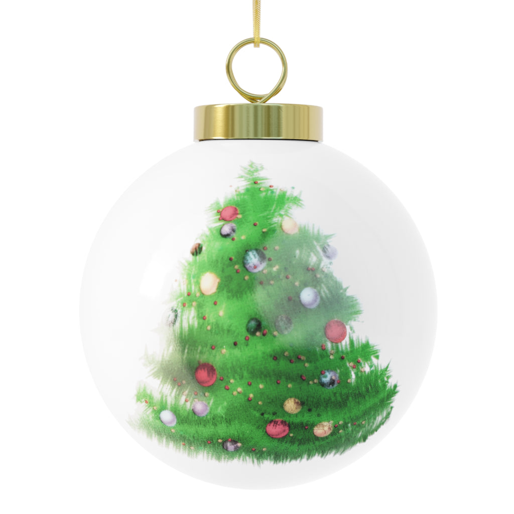 Whimsical Trump & Santa Christmas Ball Ornament