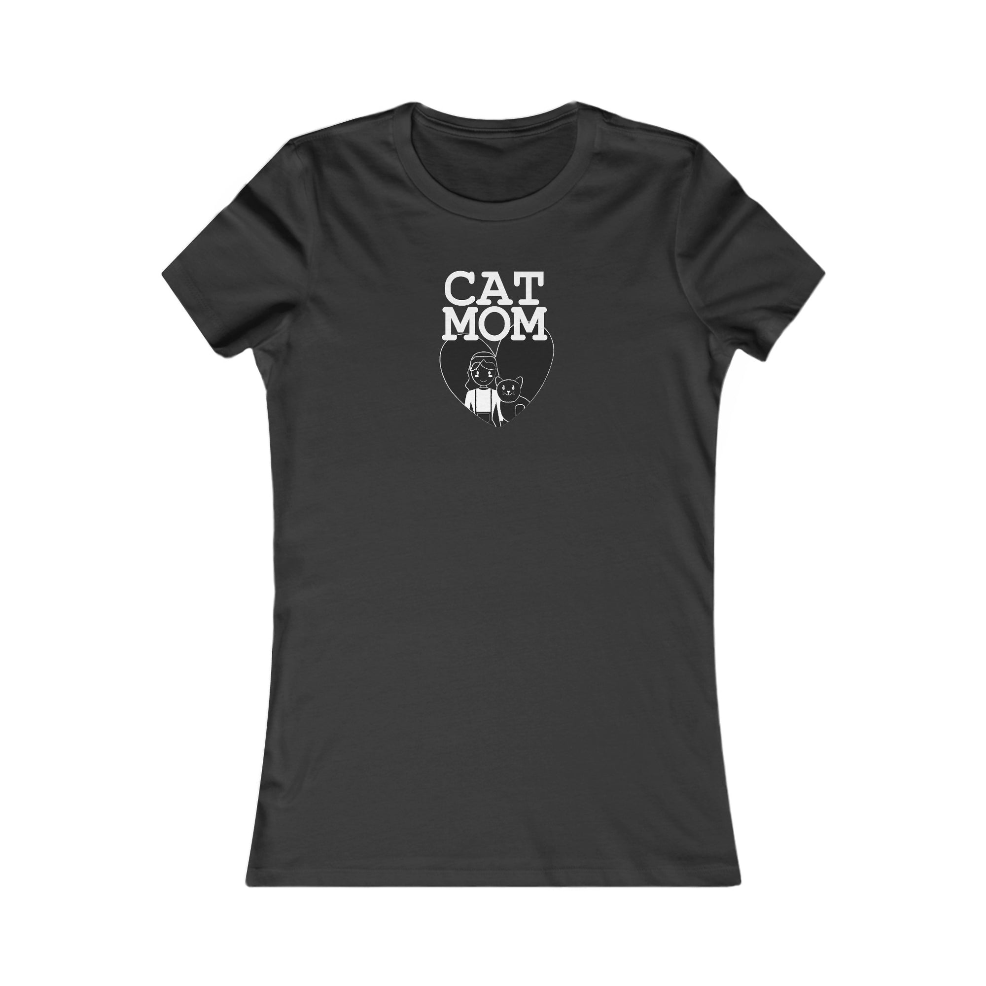 Cat Mom Heart Women's Favorite Tee - T - Shirt - Epileptic Al’s Shop