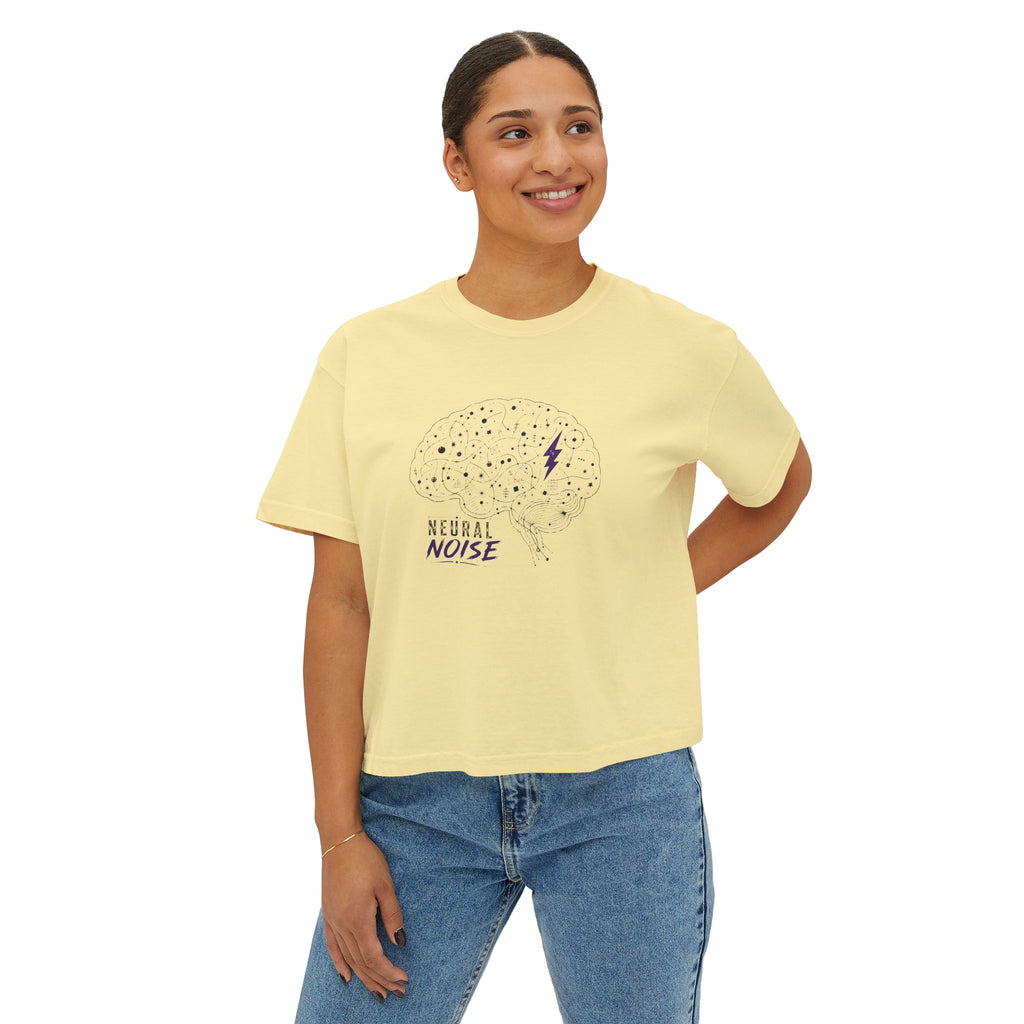 Neural Noise Boxy Crop T-Shirt | Abstract Brain Epilepsy Awareness Graphic Tee