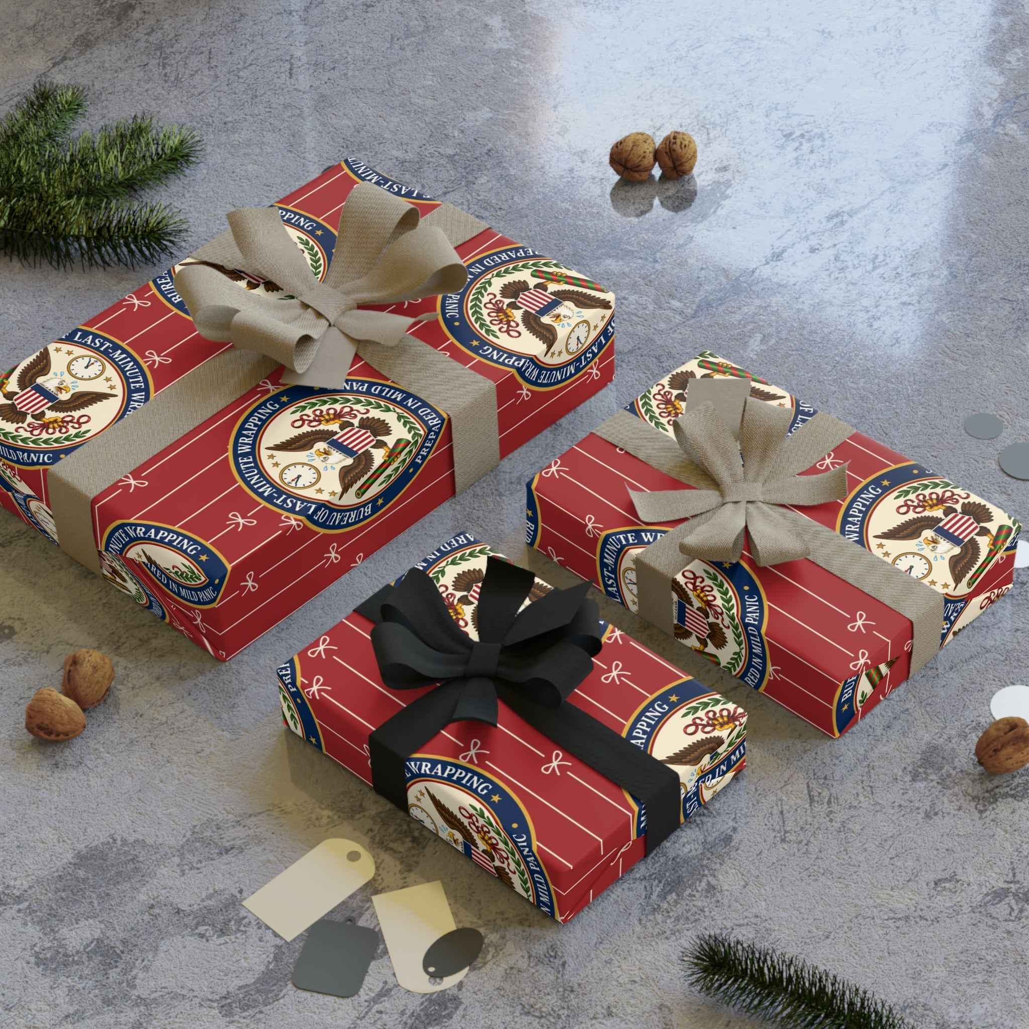 Bureau of Last-Minute Wrapping Funny Christmas Gift Wrap