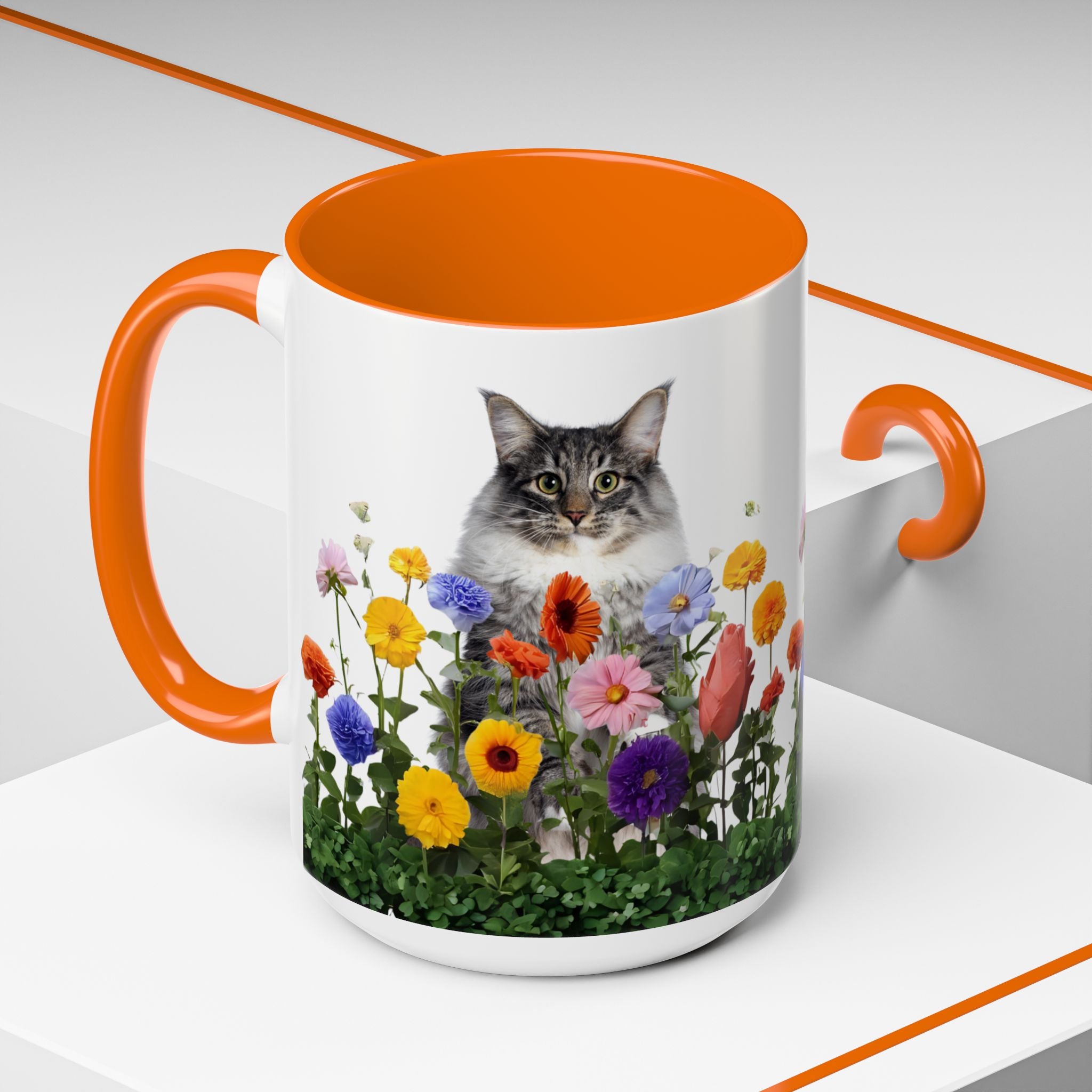 Floral Cats Coffee Mug - 11 oz/15 oz