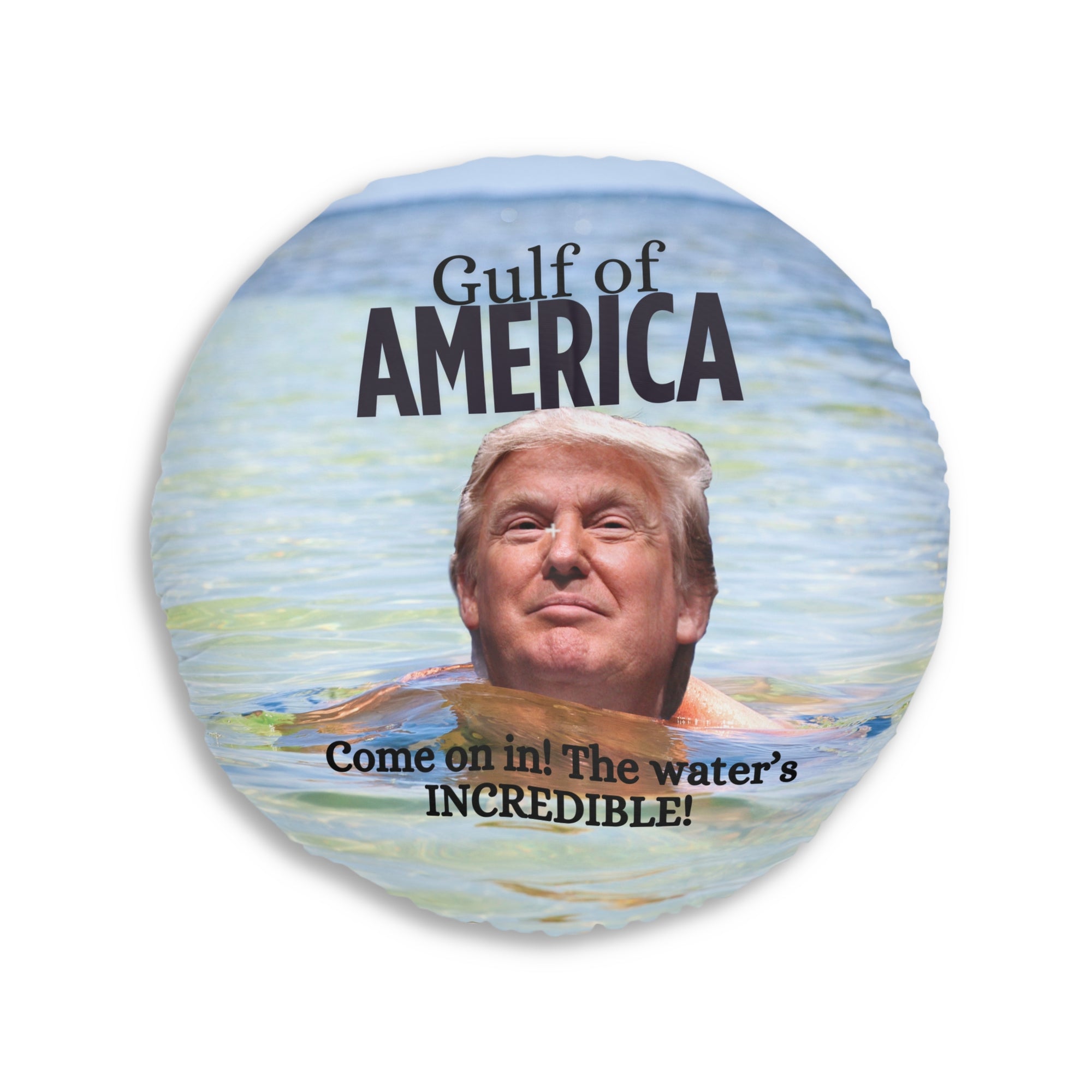 American Gulf Tufted Floor Pillow - Fun Trump Design for Home Decor