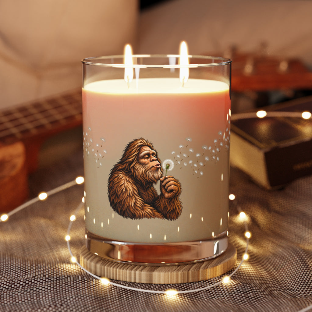 Bigfoot Blowing Dandelion Soy Candle | Sasquatch Glass Jar Candle