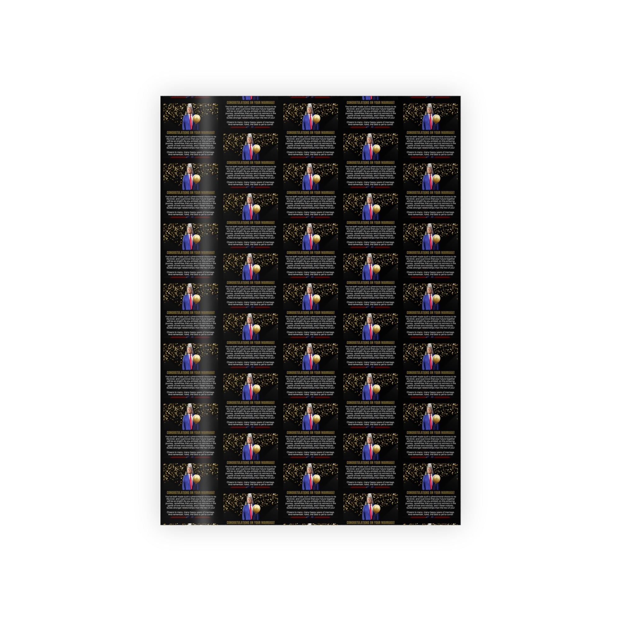 Trump Wedding Gift Wrapping Paper Rolls, 1pc