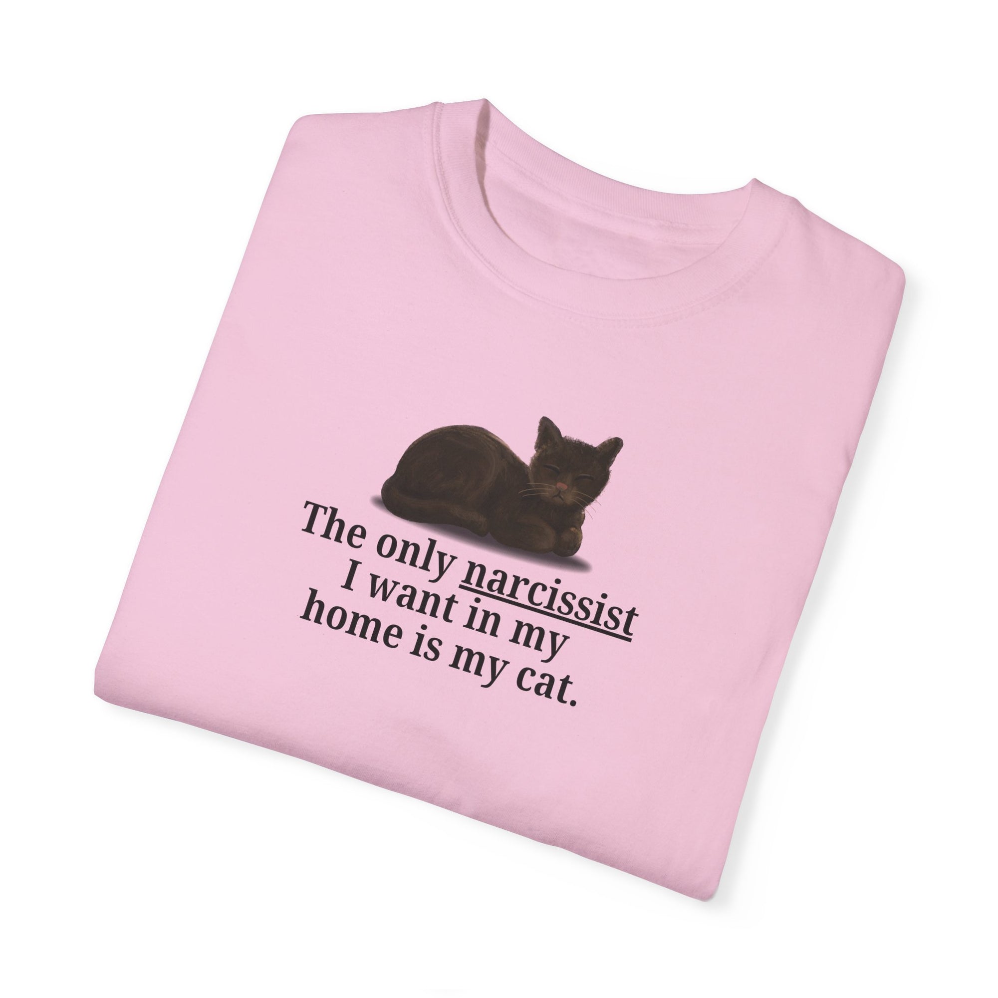 Funny Cat Lover T-Shirt - "The Only Narcissist I Want in My Home is My Cat"