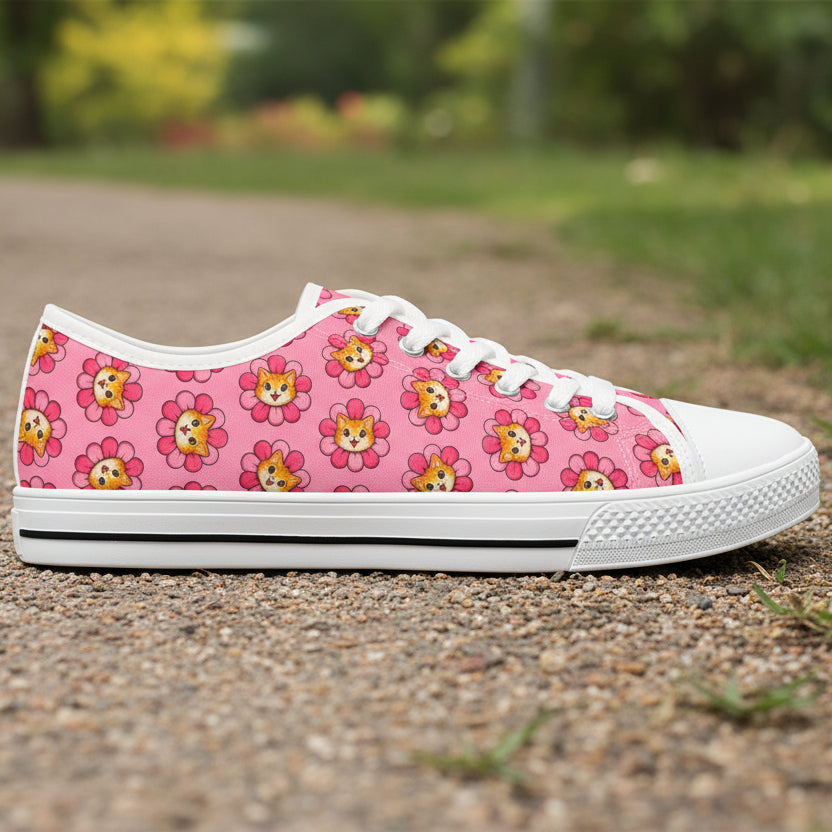 Furreal Flower Cat Women's Low-Top Sneakers