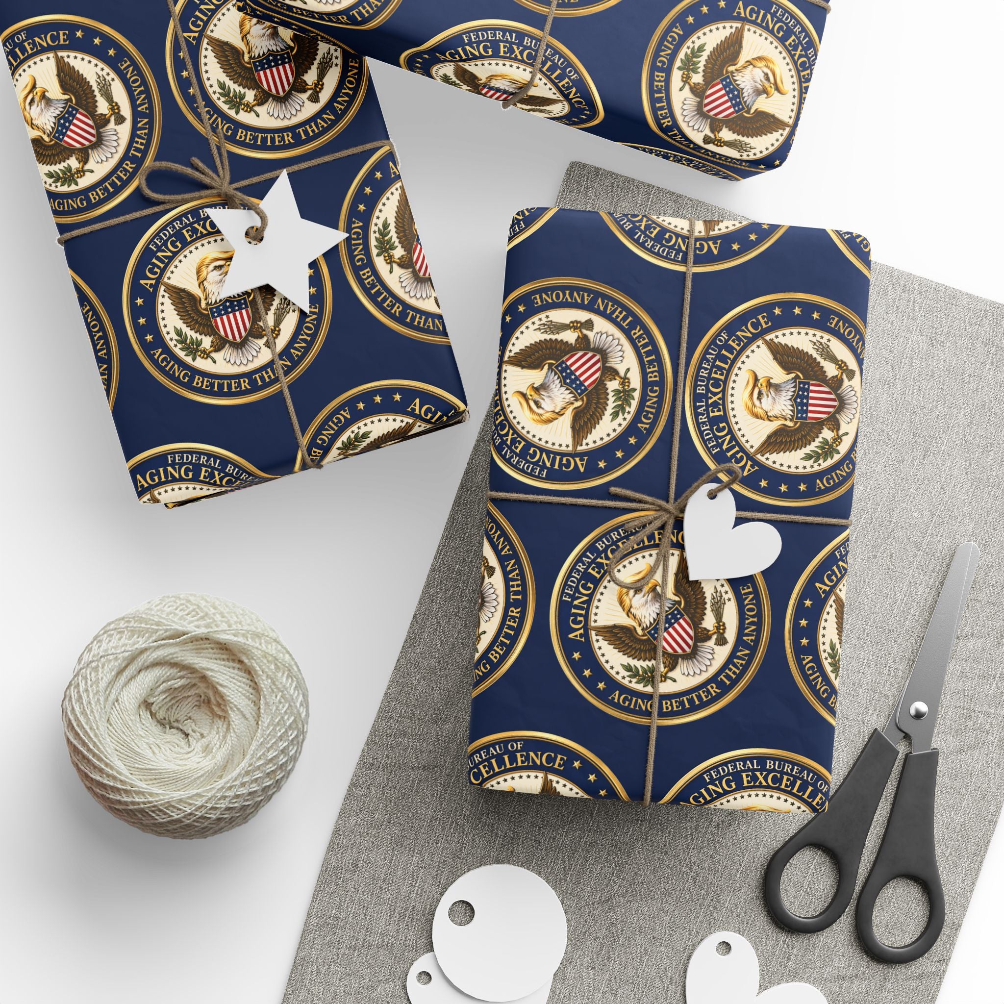 Aging Excellence – Faux Seal Birthday Wrapping Paper
