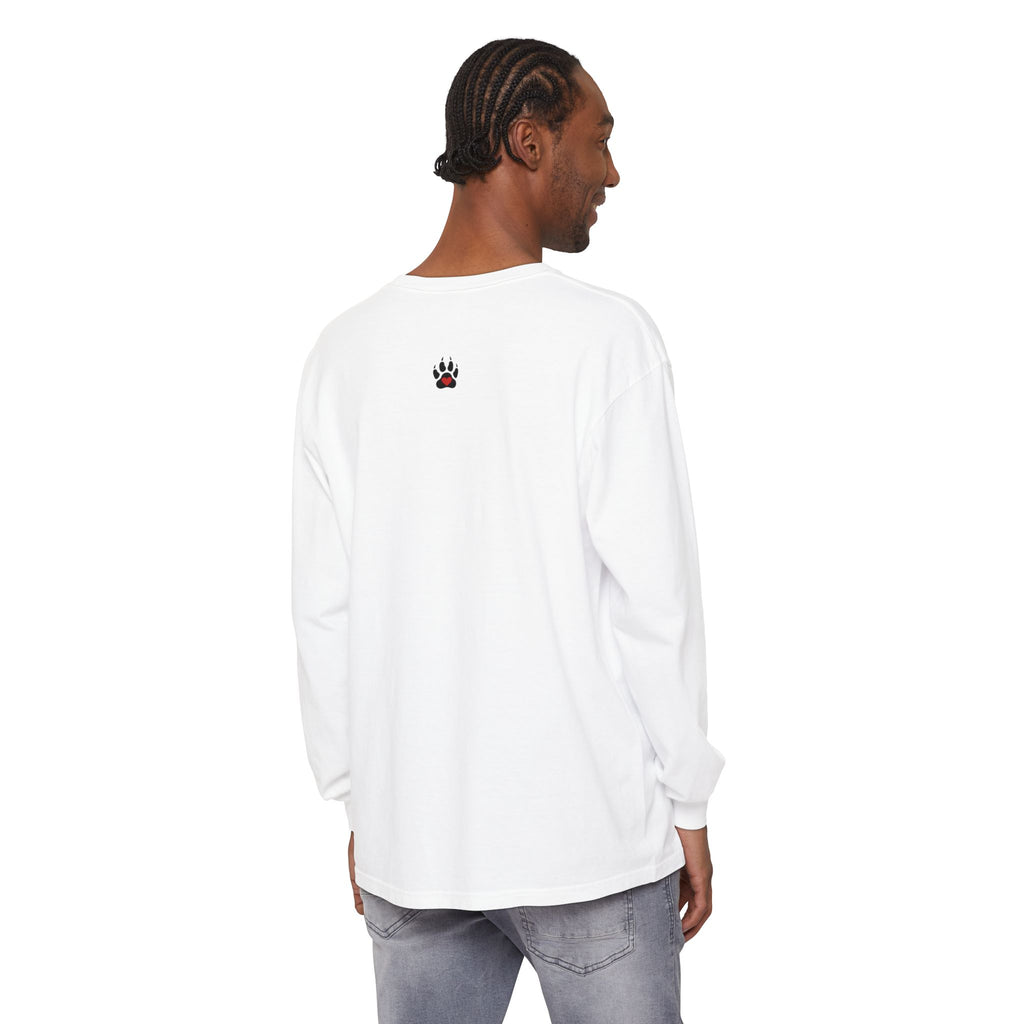 Raccoonnoisseur Garment-Dyed Long Sleeve Shirt | Funny Raccoon Graphic Tee