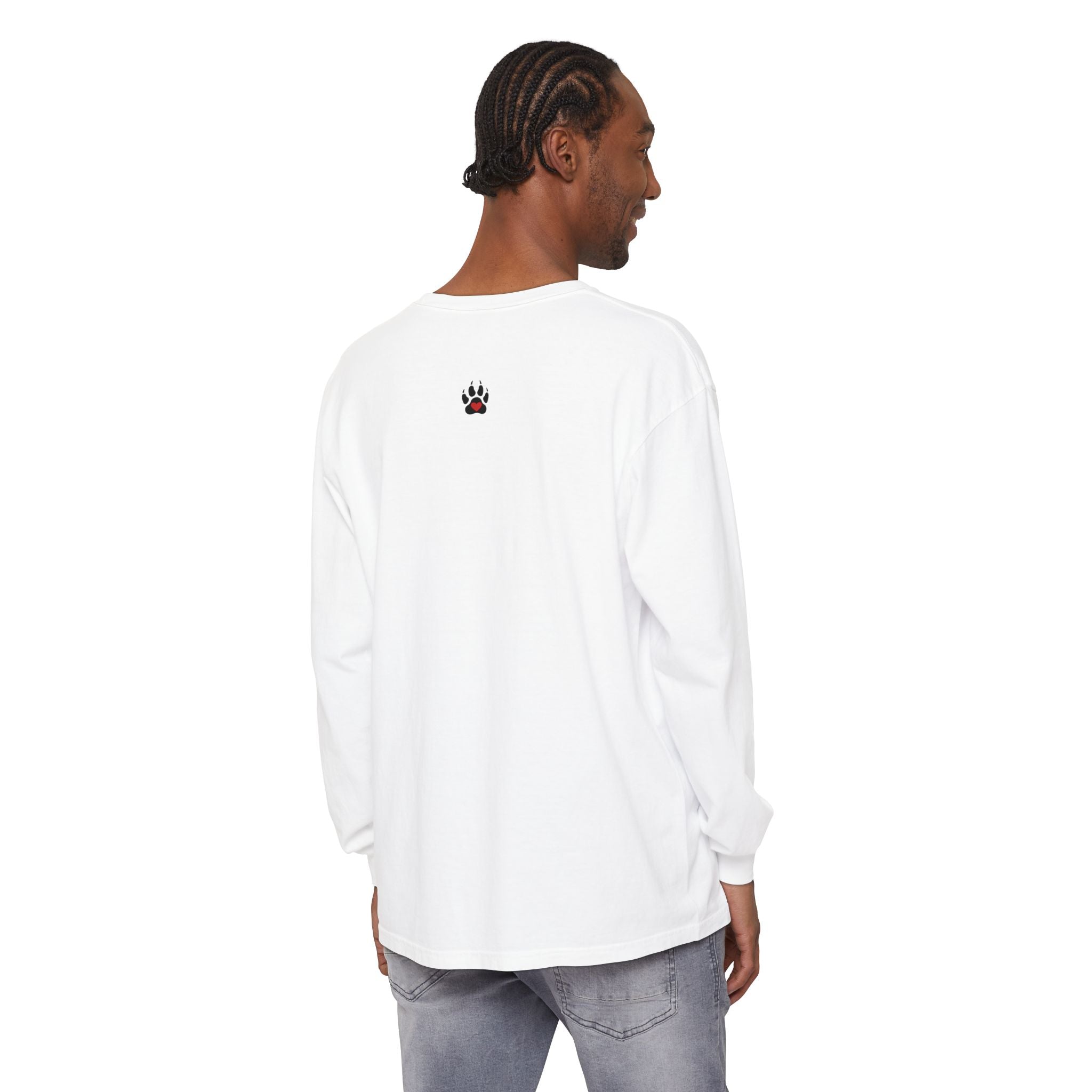 Raccoonnoisseur Garment-Dyed Long Sleeve Shirt | Funny Raccoon Graphic Tee