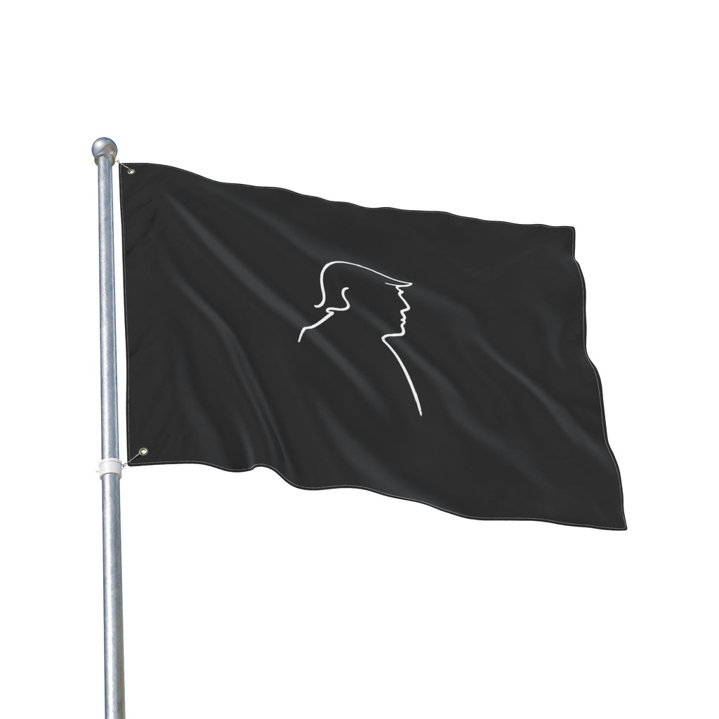 Minimalist Line Portrait Flag – Modern Political Parody Design