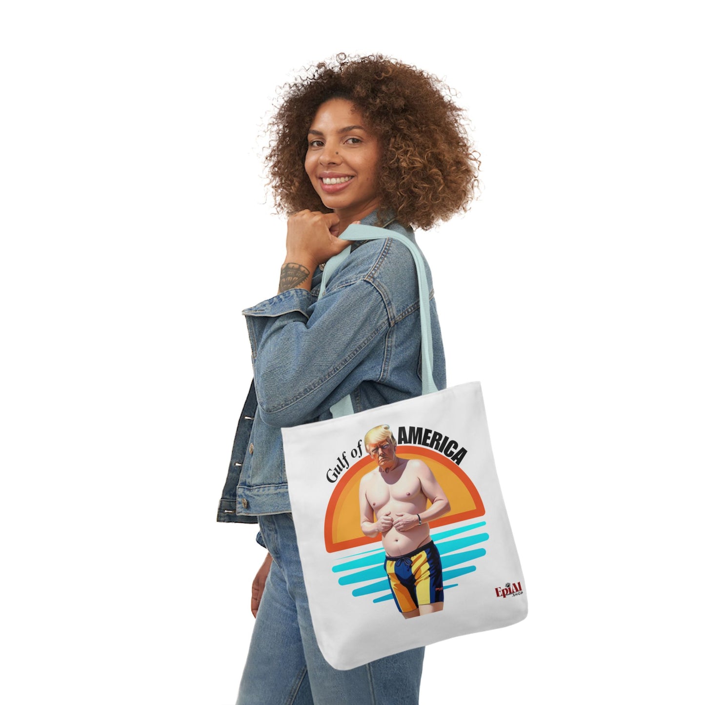 Gulf of America Canvas Tote Bag with 4-Color Straps - Fun Beach Accessory