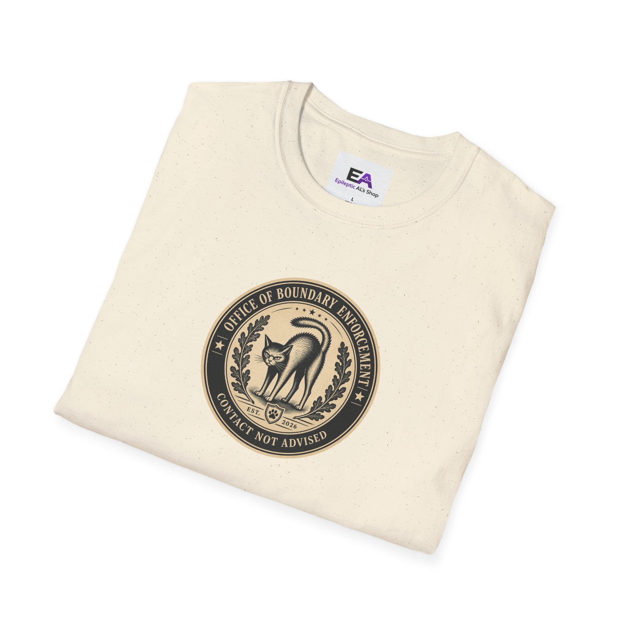 Office of Boundary Enforcement T-Shirt | Funny Cat Personal Space Tee