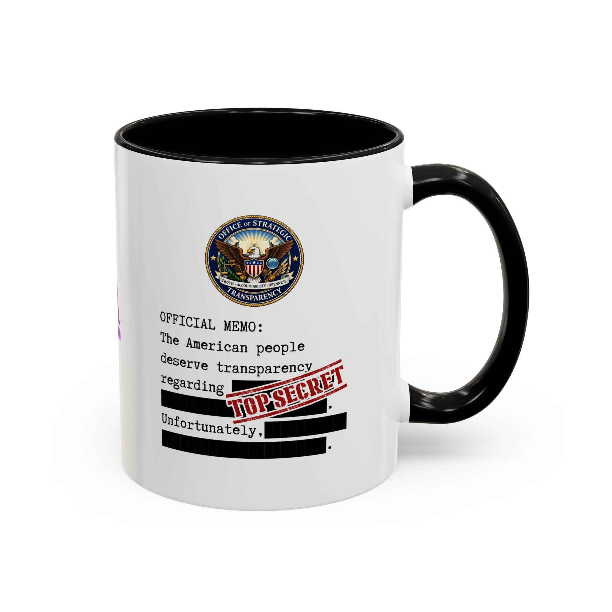 Official Memo Top Secret Coffee Mug – Political Satire Two-Tone Mug