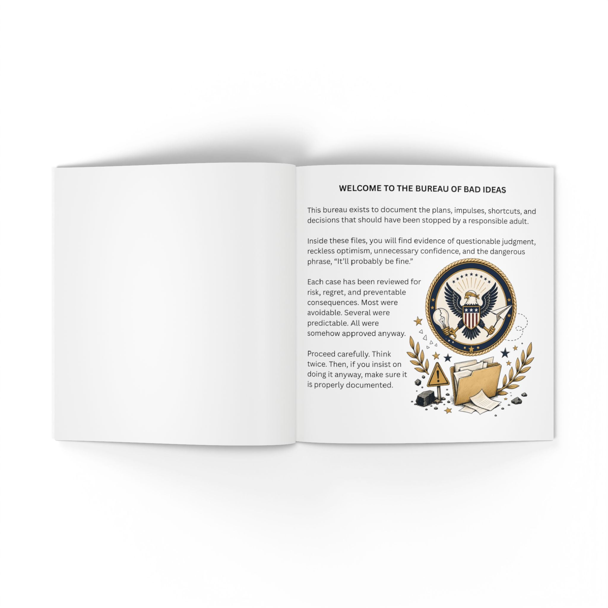 Bureau of Bad Ideas: Funny Faux-Government Softcover Book