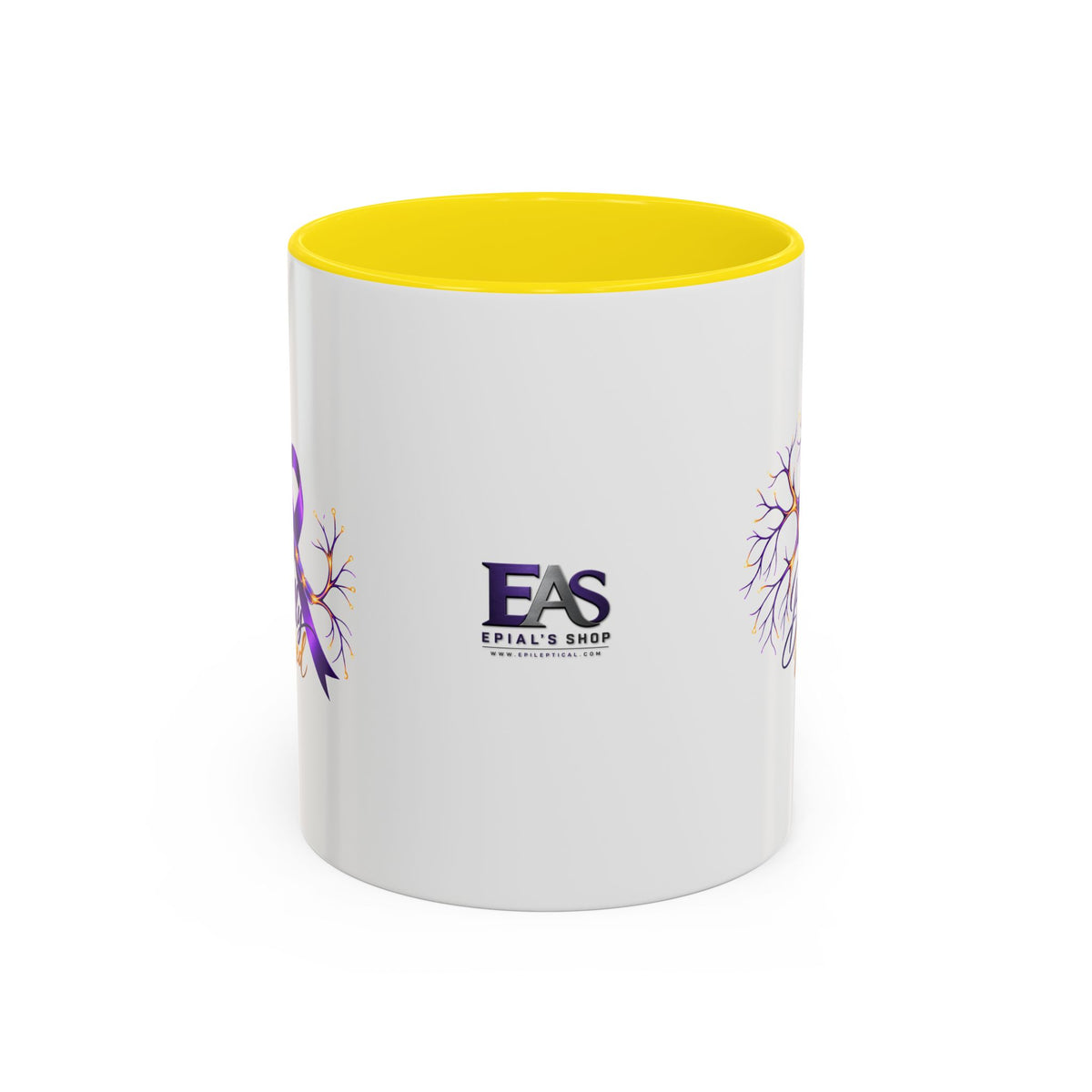Beautifully Miswired Epilepsy Awareness Ceramic Mug | Purple Ribbon & Neuron Design (11/15oz)