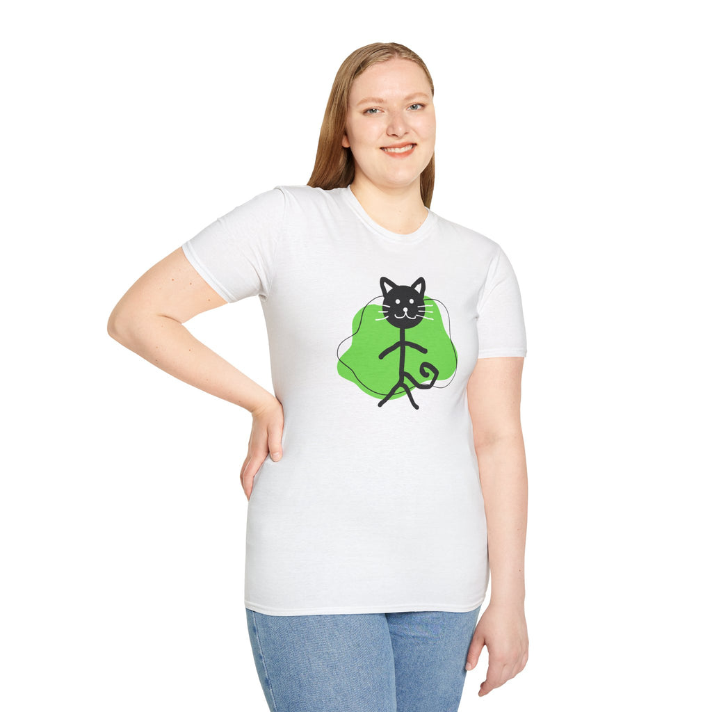 Playful Cat Graphic T-Shirt – Unisex Softstyle Tee for Cat Lovers