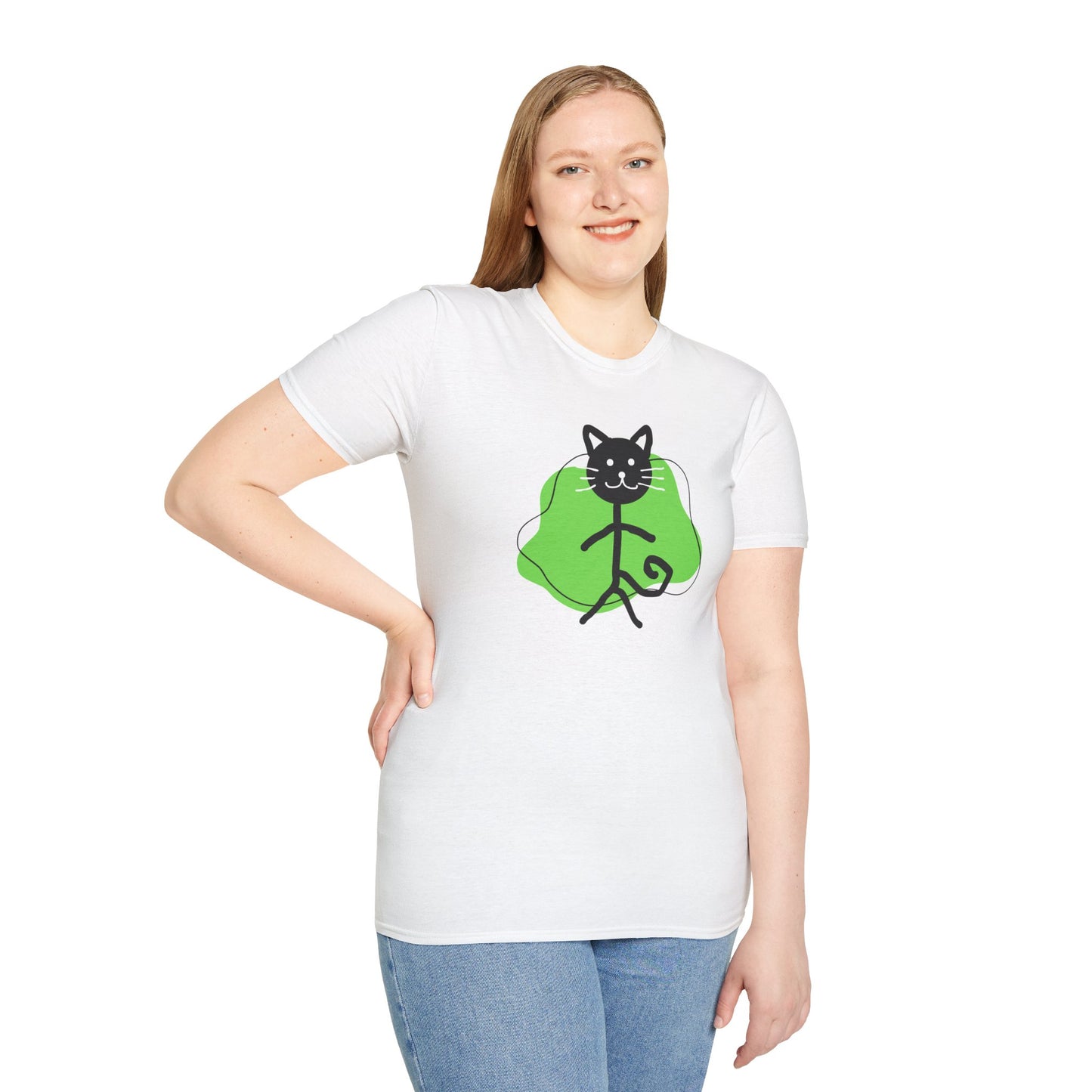 Playful Cat Graphic T-Shirt – Unisex Softstyle Tee for Cat Lovers