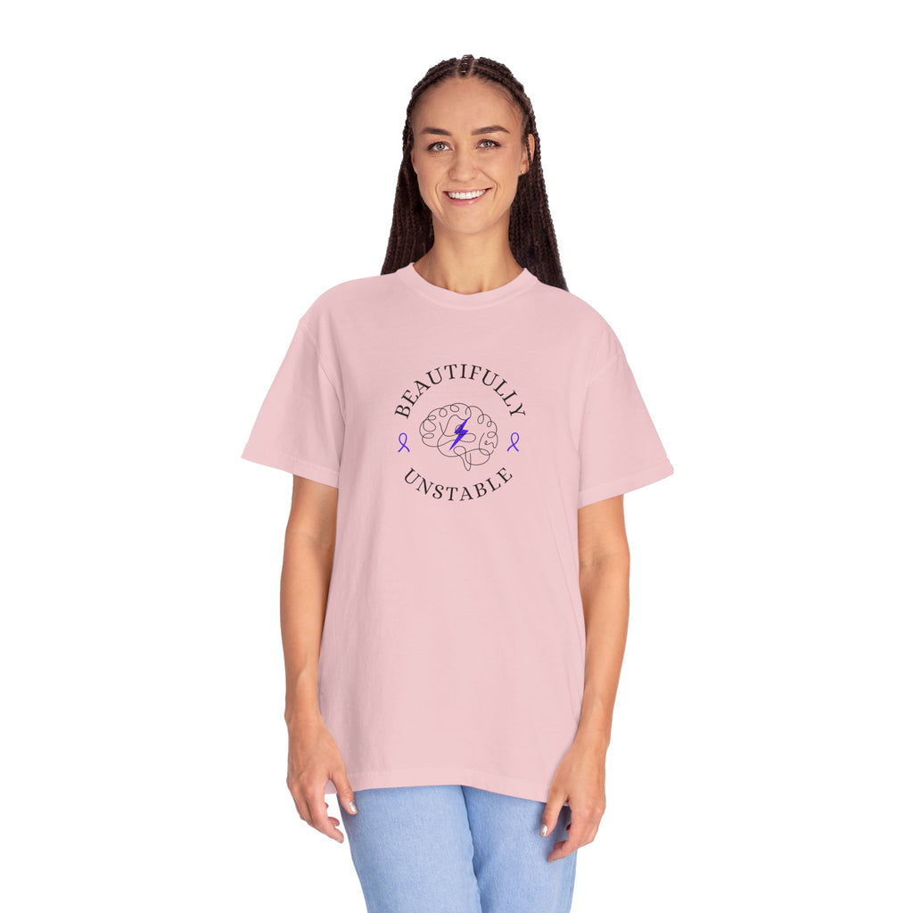 Beautifully Unstable Unisex T-Shirt – Epilepsy Awareness Purple Ribbon Tee