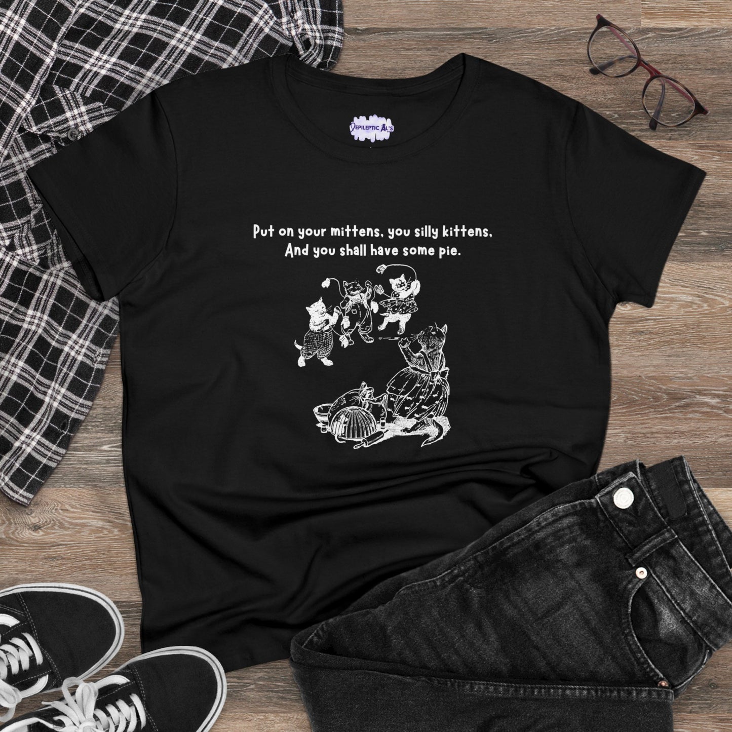 Kittens and Mittens Women's Midweight Cotton Tee - T - Shirt - Epileptic Al’s Shop