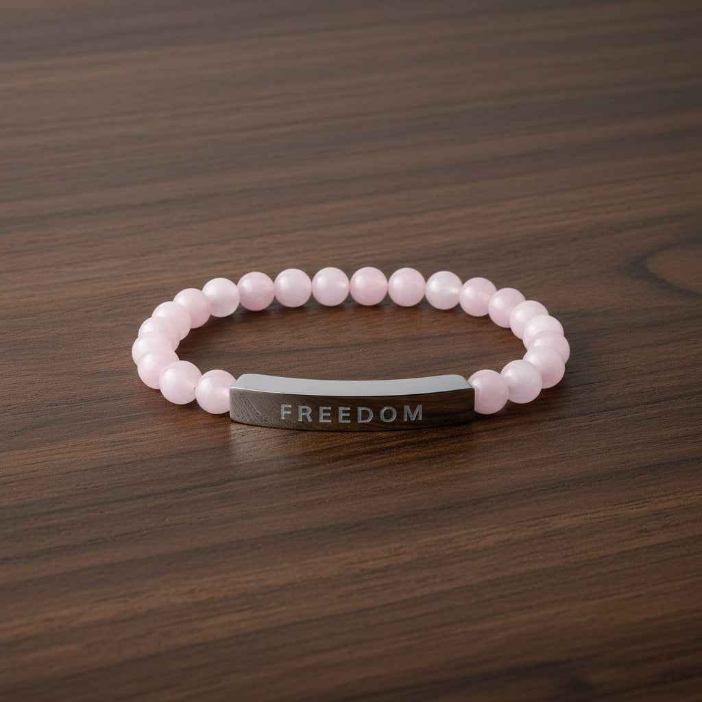 Natural Stone Freedom Bracelet - Stretch Bar Design