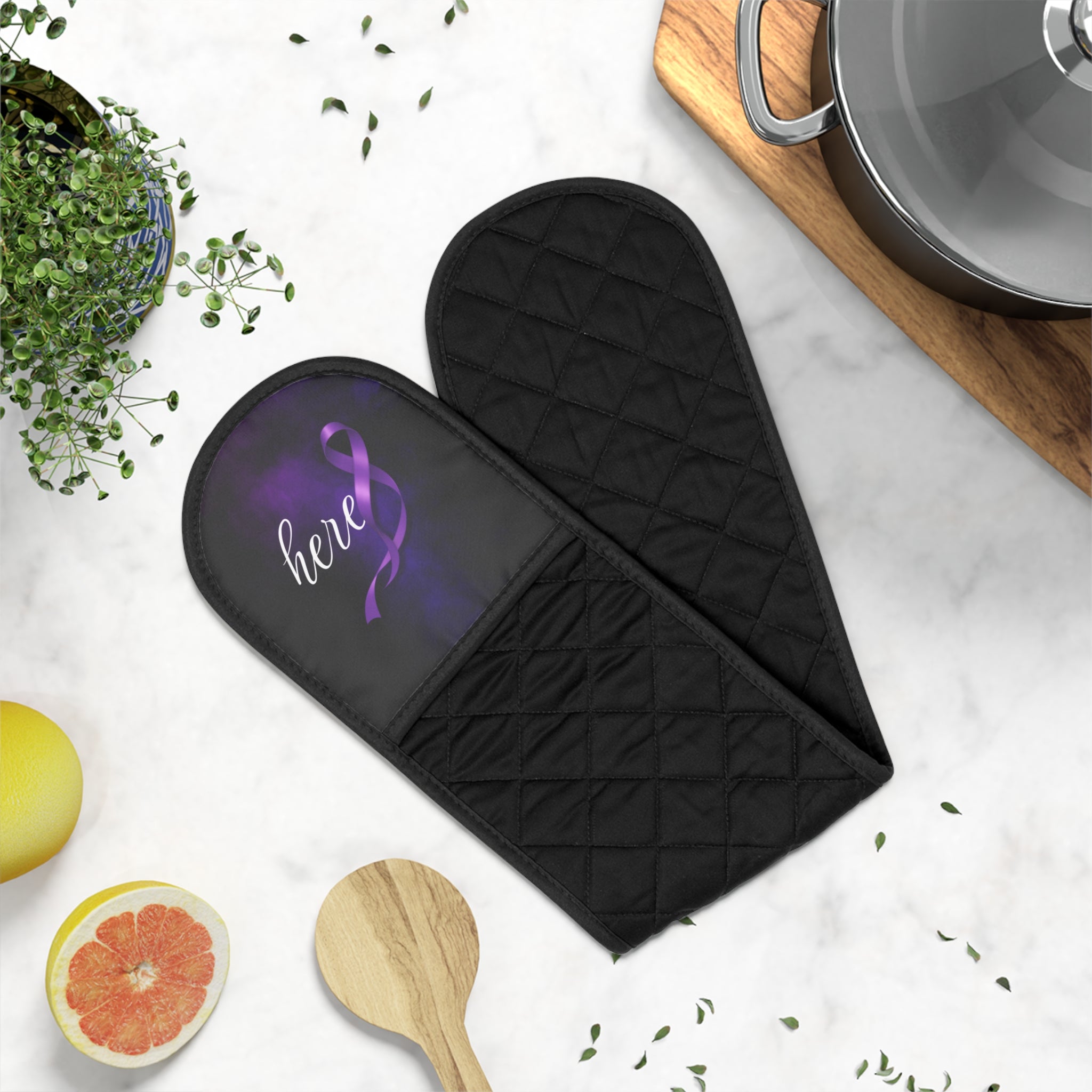 Still Here Double Oven Mitt | Epilepsy Awareness Kitchen Mitt