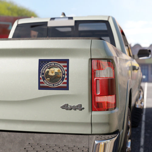 Bureau of Low Expectations Bumper Magnet | Merging Anyway