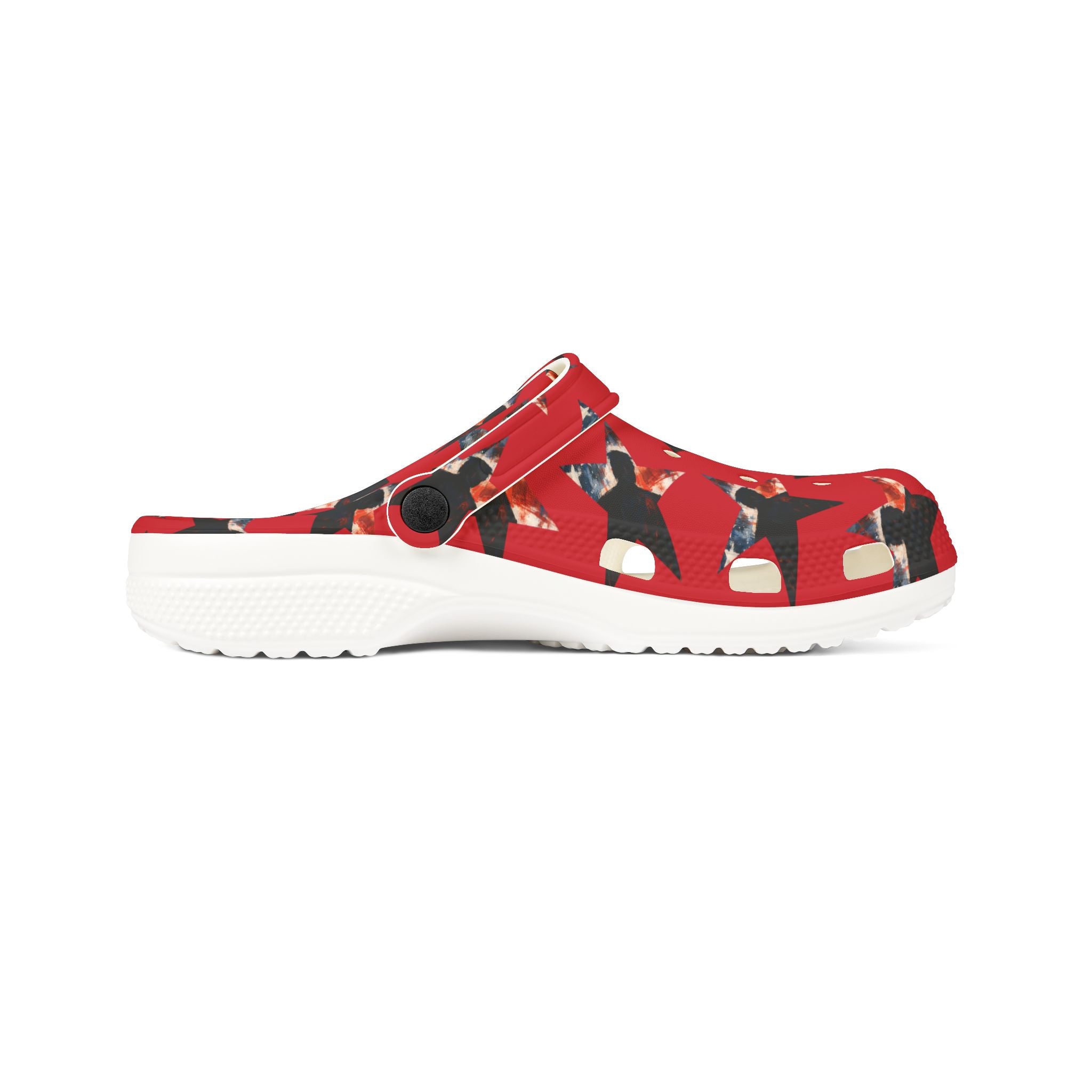 Red Presidential Silhouette Star EVA Clogs – Lightweight Statement Slip-Ons