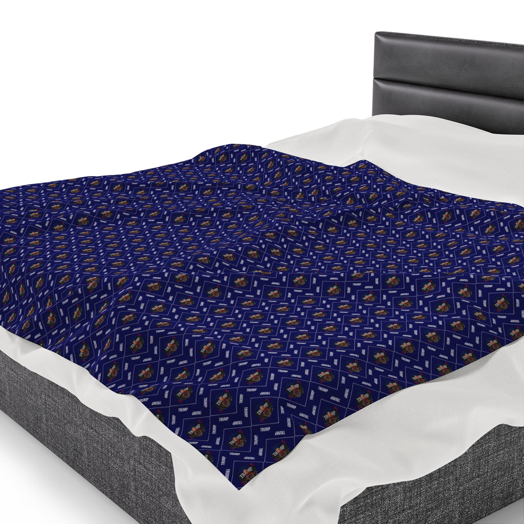 Trump Pattern Velveteen Plush Blanket
