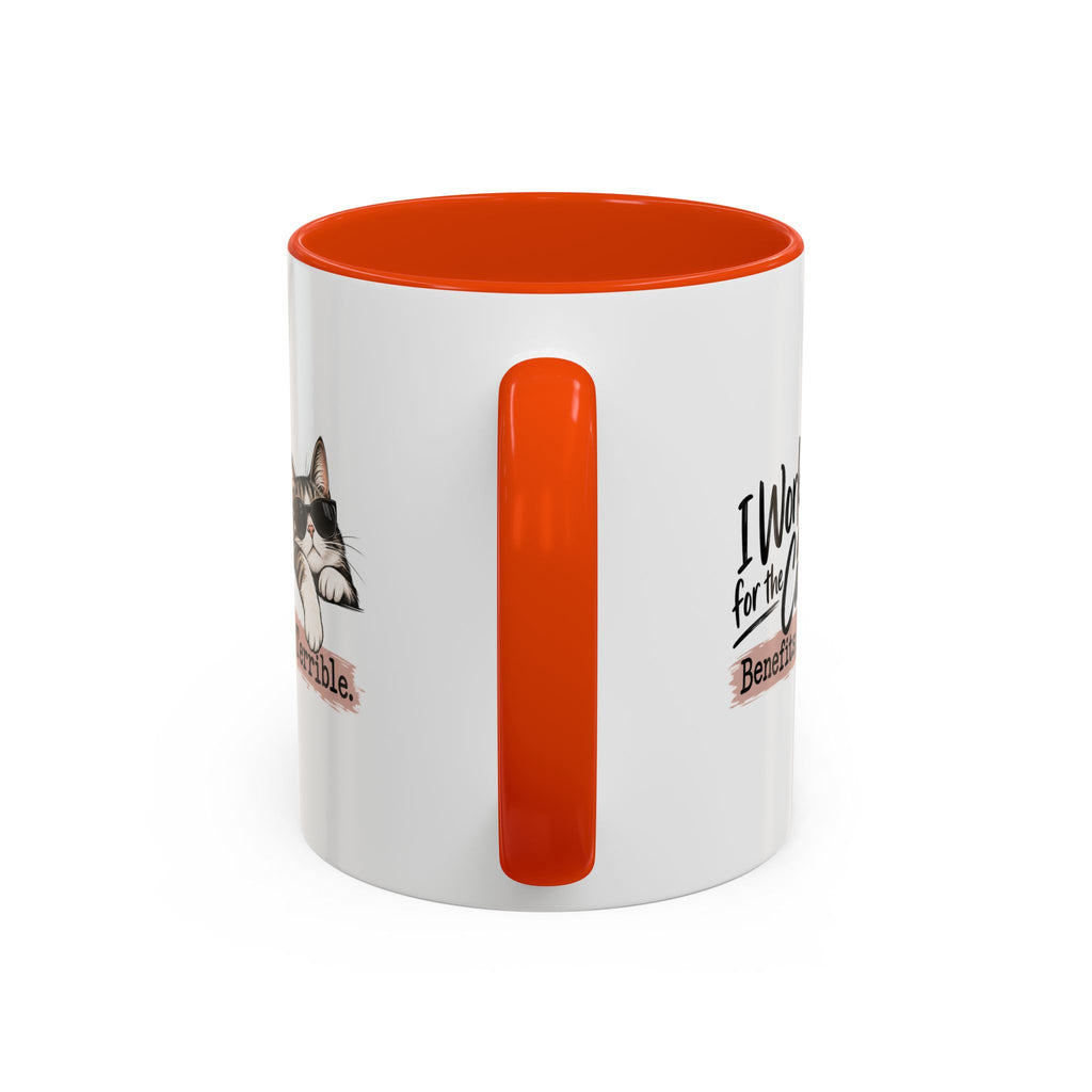 I Work for the Cat Coffee Mug | Funny Cat Lover Ceramic Mug (11oz/15oz)
