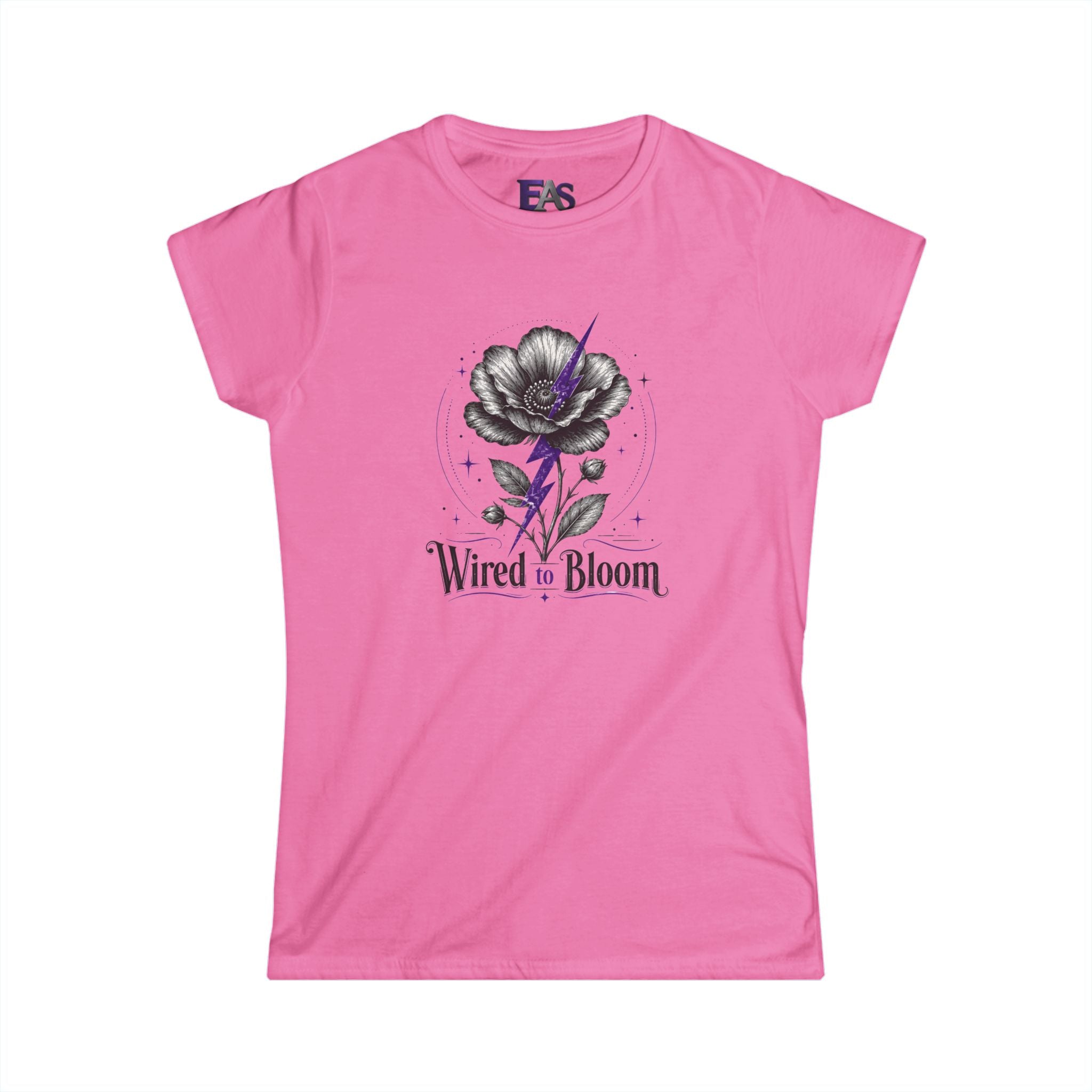 Wired to Bloom Epilepsy Awareness T-Shirt | Subtle Purple Lightning Floral Tee