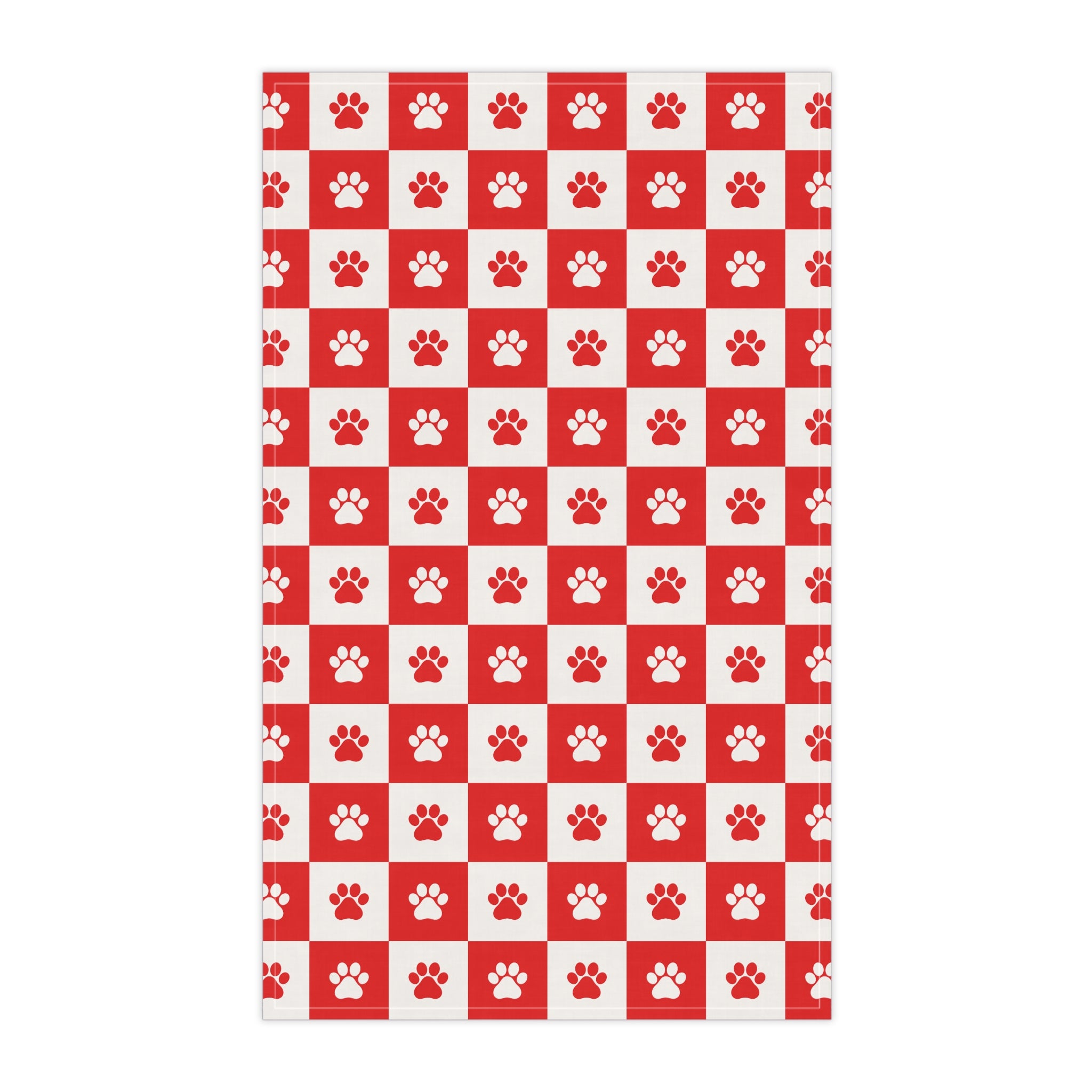 Red & White Paws Tea Towels (cotton, poly) - EpiAl's Shop