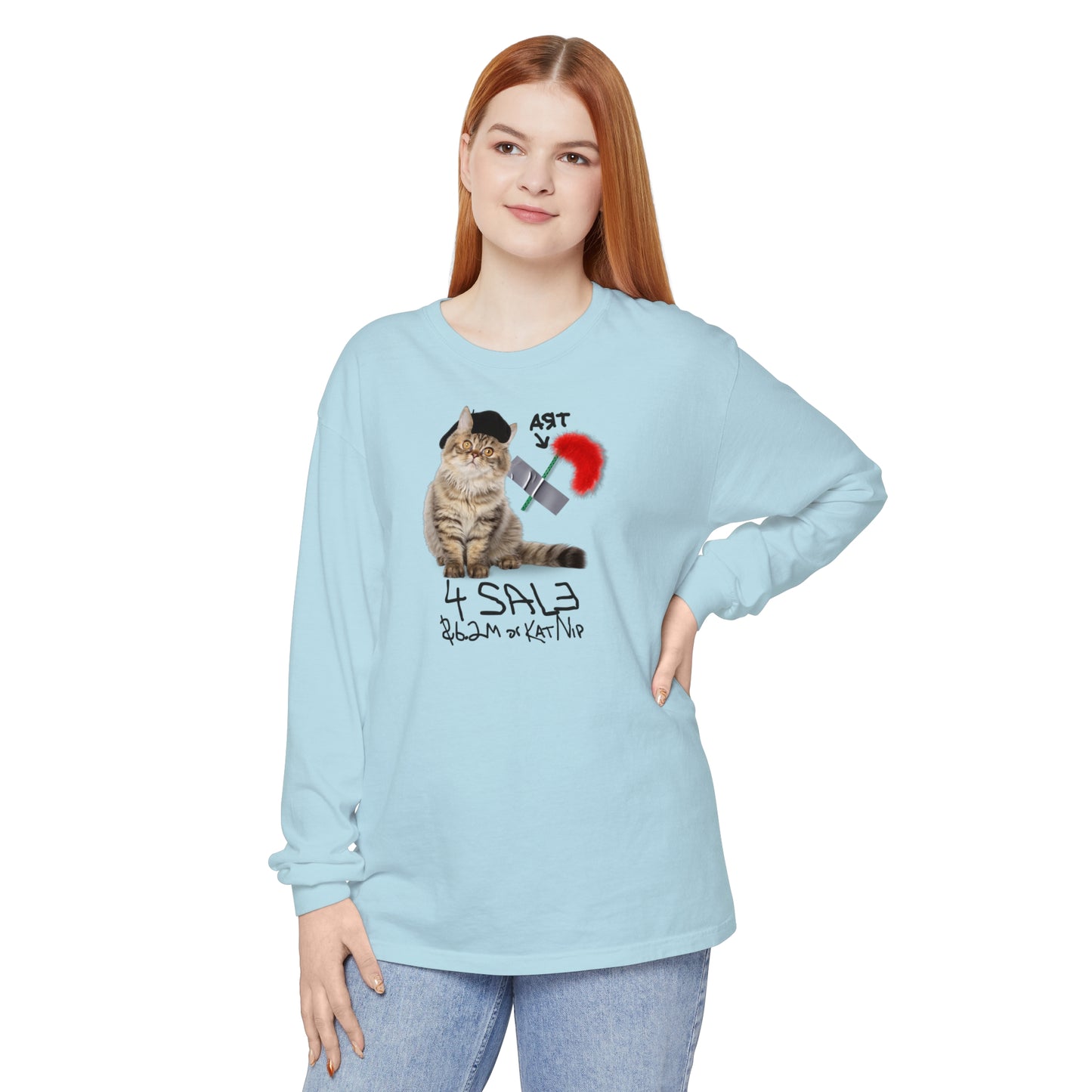 Duct Tape Cat Toy Art Unisex Garment-dyed Long Sleeve T-Shirt
