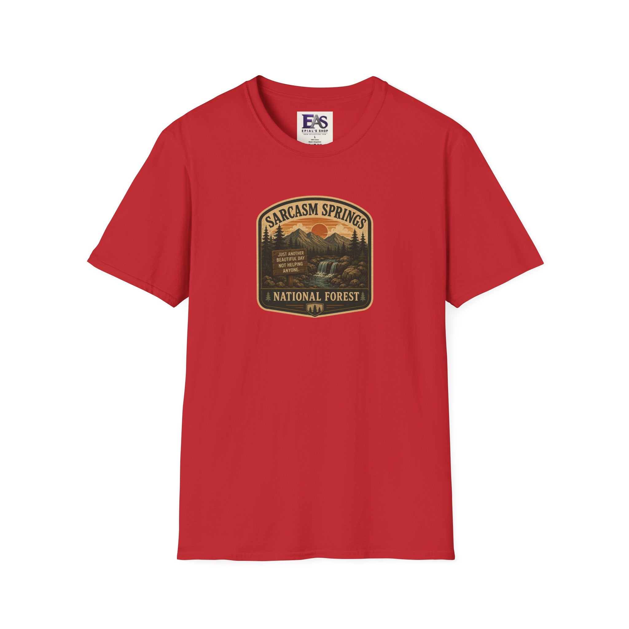 Sarcasm Springs National Forest Unisex T-Shirt | Funny Retro Outdoors Graphic Tee