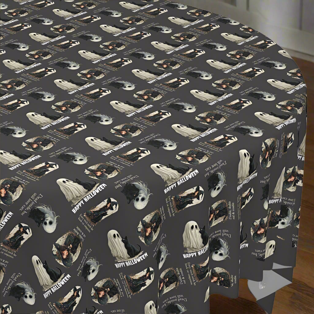 Halloween Cat Pattern Tablecloth, Holiday Entertaining Style