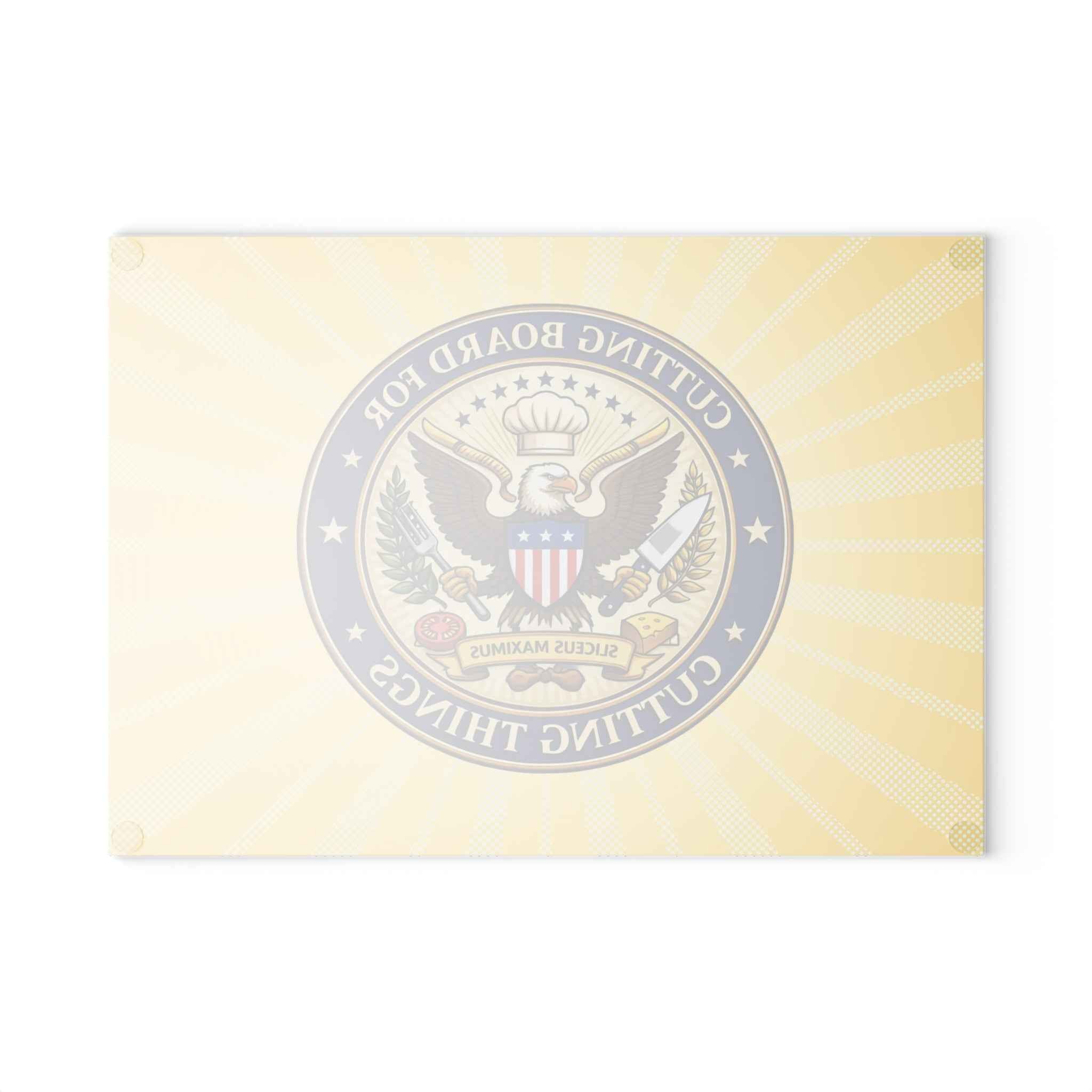 Cutting Board for Cutting Things – Funny Presidential Seal Glass Cutting Board