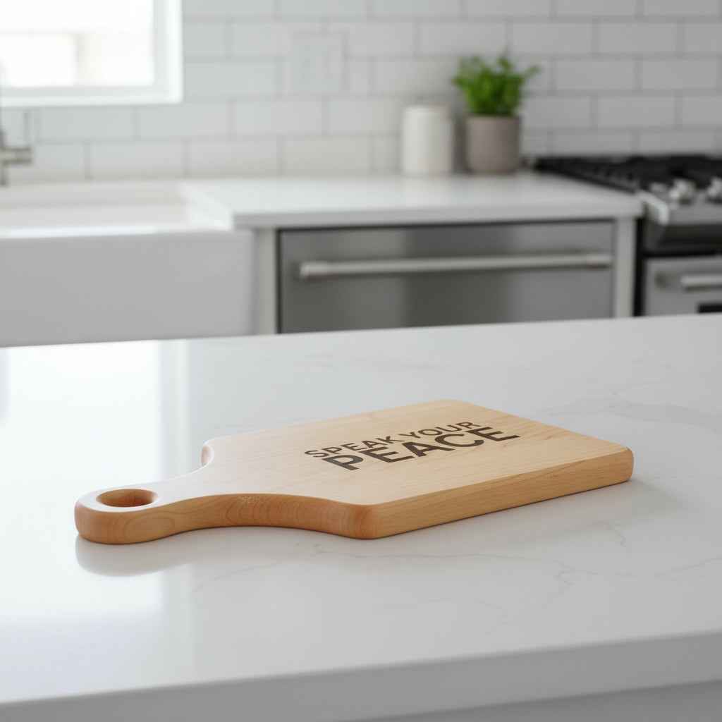 Engraved "Speak Your Peace" Wooden Cutting Board